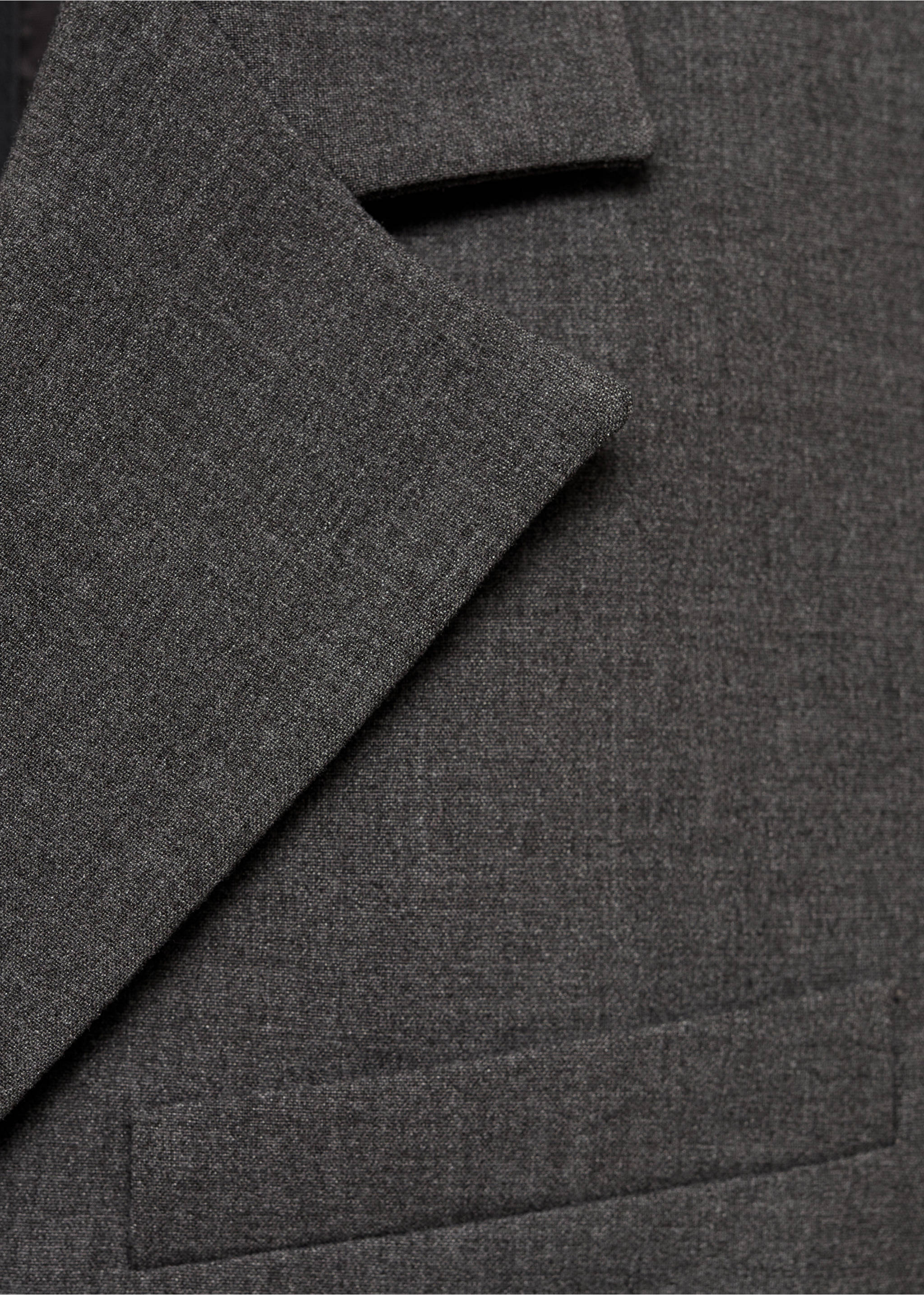 Straight button suit blazer - Details of the article 8, Grey. Ref: 87074801-00.