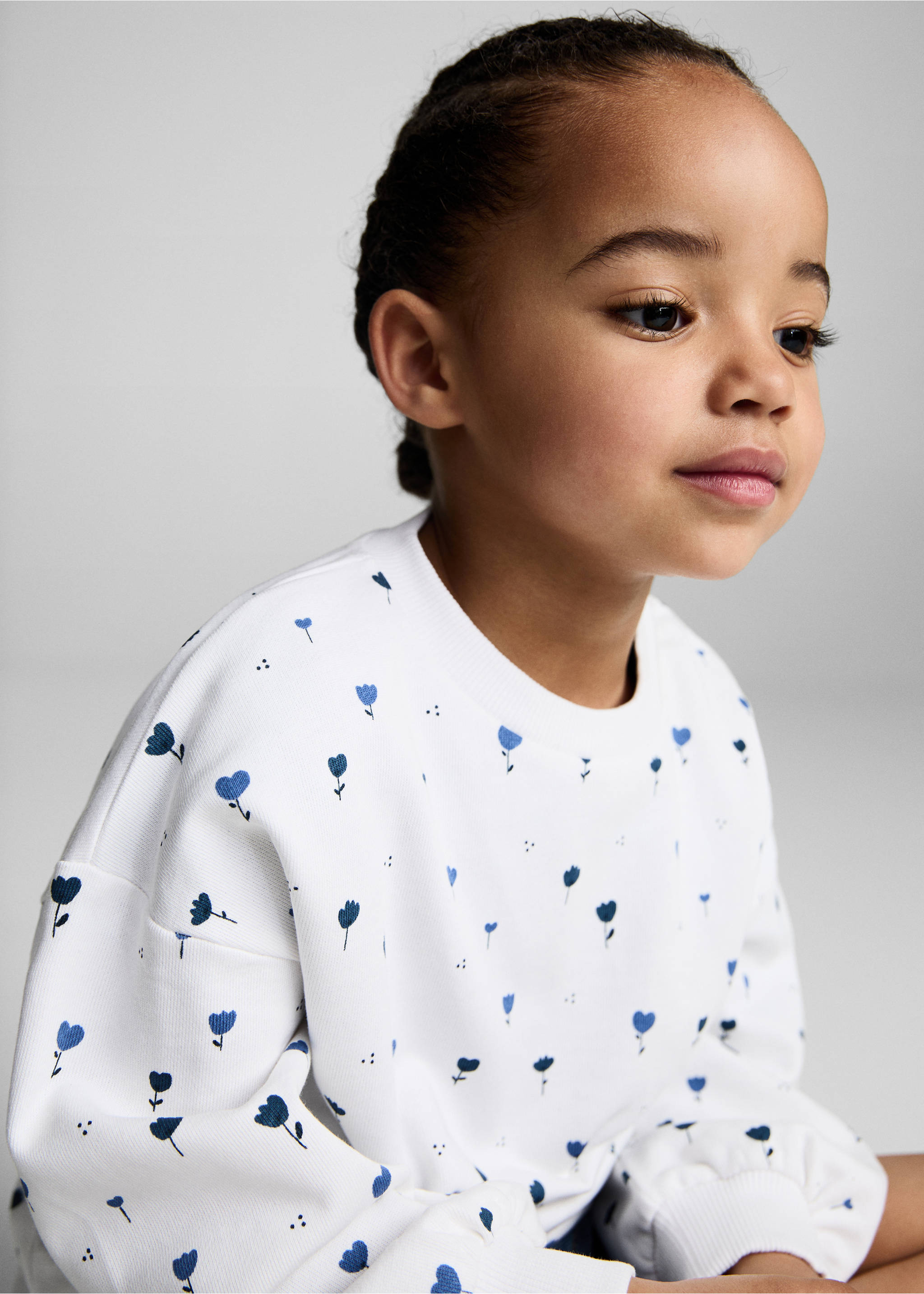 Bavlněná mikina s potiskem - Detail zboží 1, Šedobílá. Ref: 87074802-00.