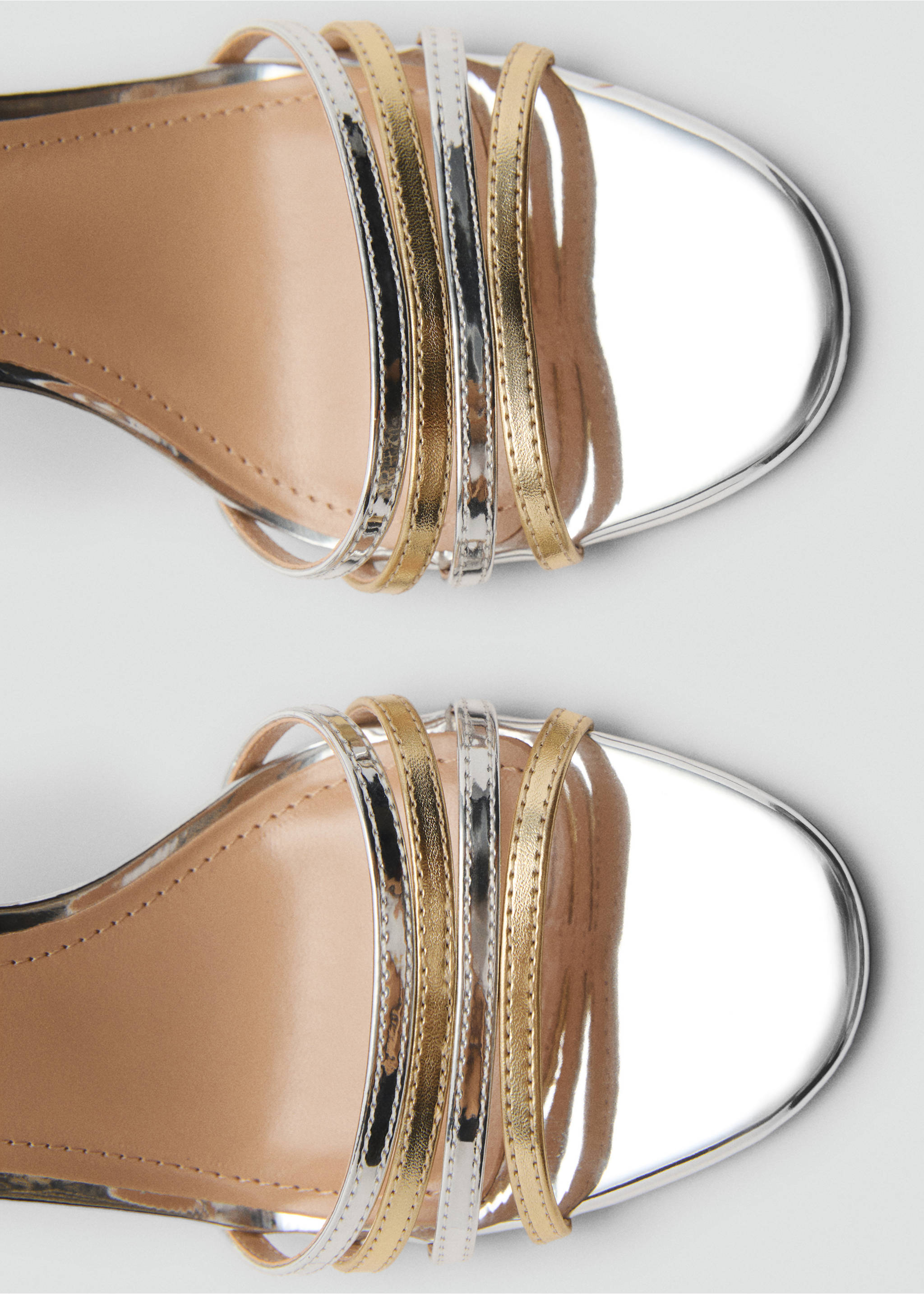 Sandales talon brides combinées - Détail de l'article 2, Argent. Ref: 87074803-00.