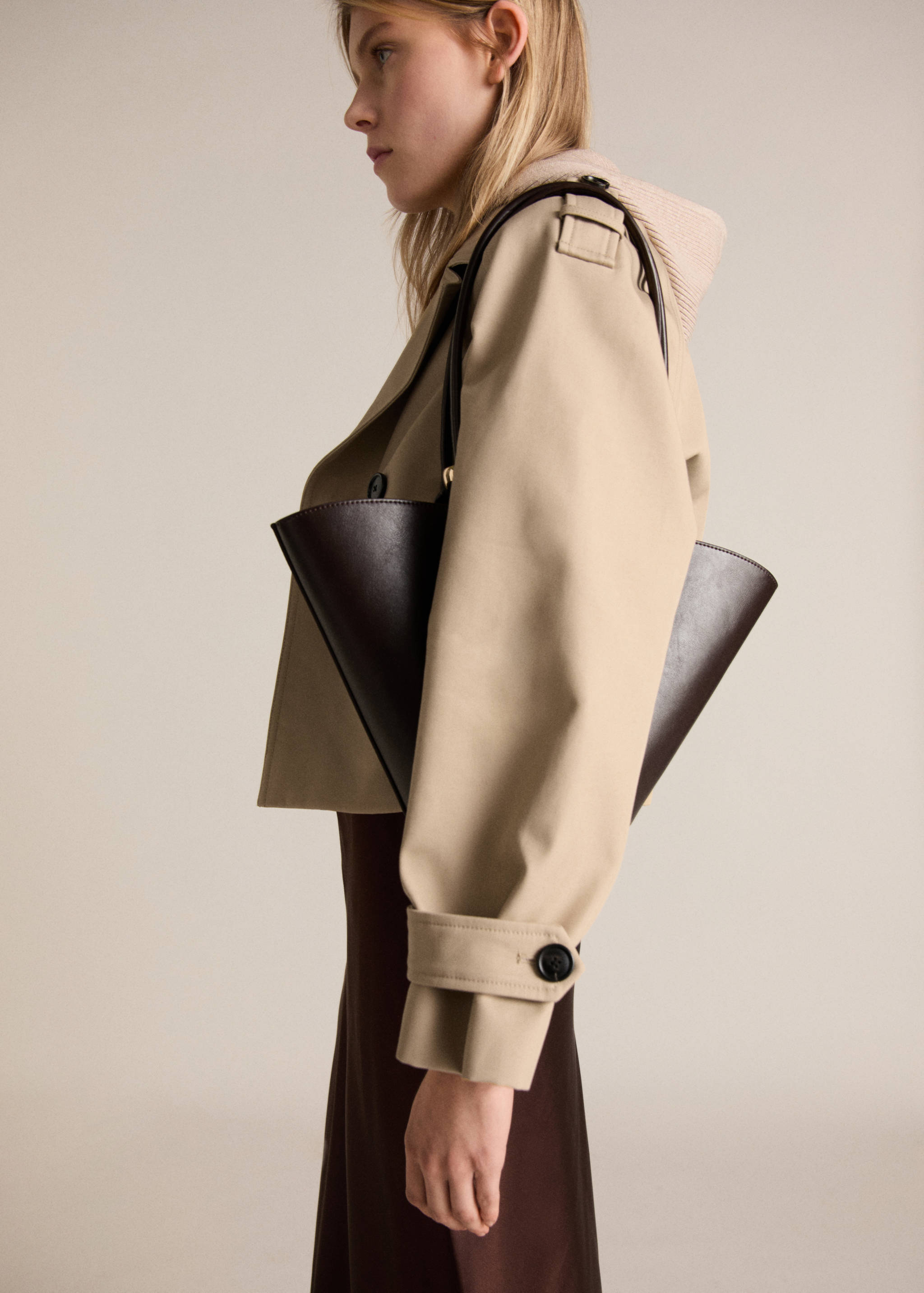 Trench court double boutonnage - Plan moyen