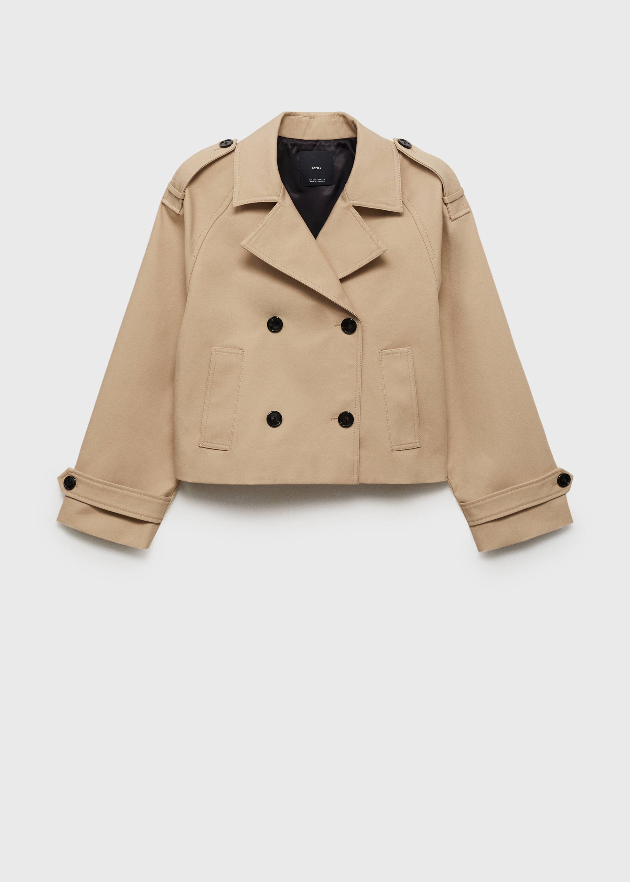 Cotton double-breasted cropped trench coat - Article without model