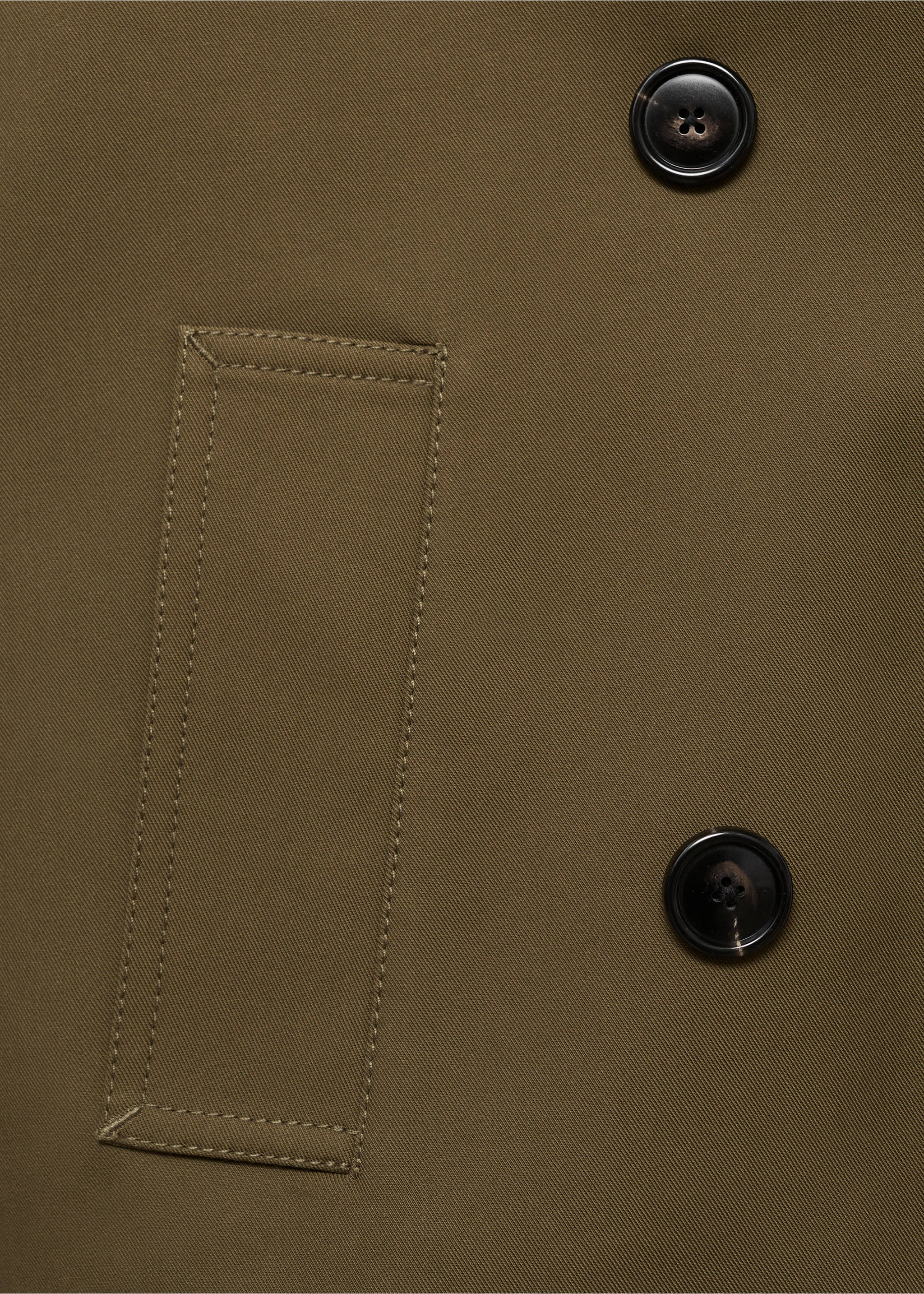 Cotton double-breasted cropped trench coat - Details of the article 0, Khaki. Ref: 87074808-00.