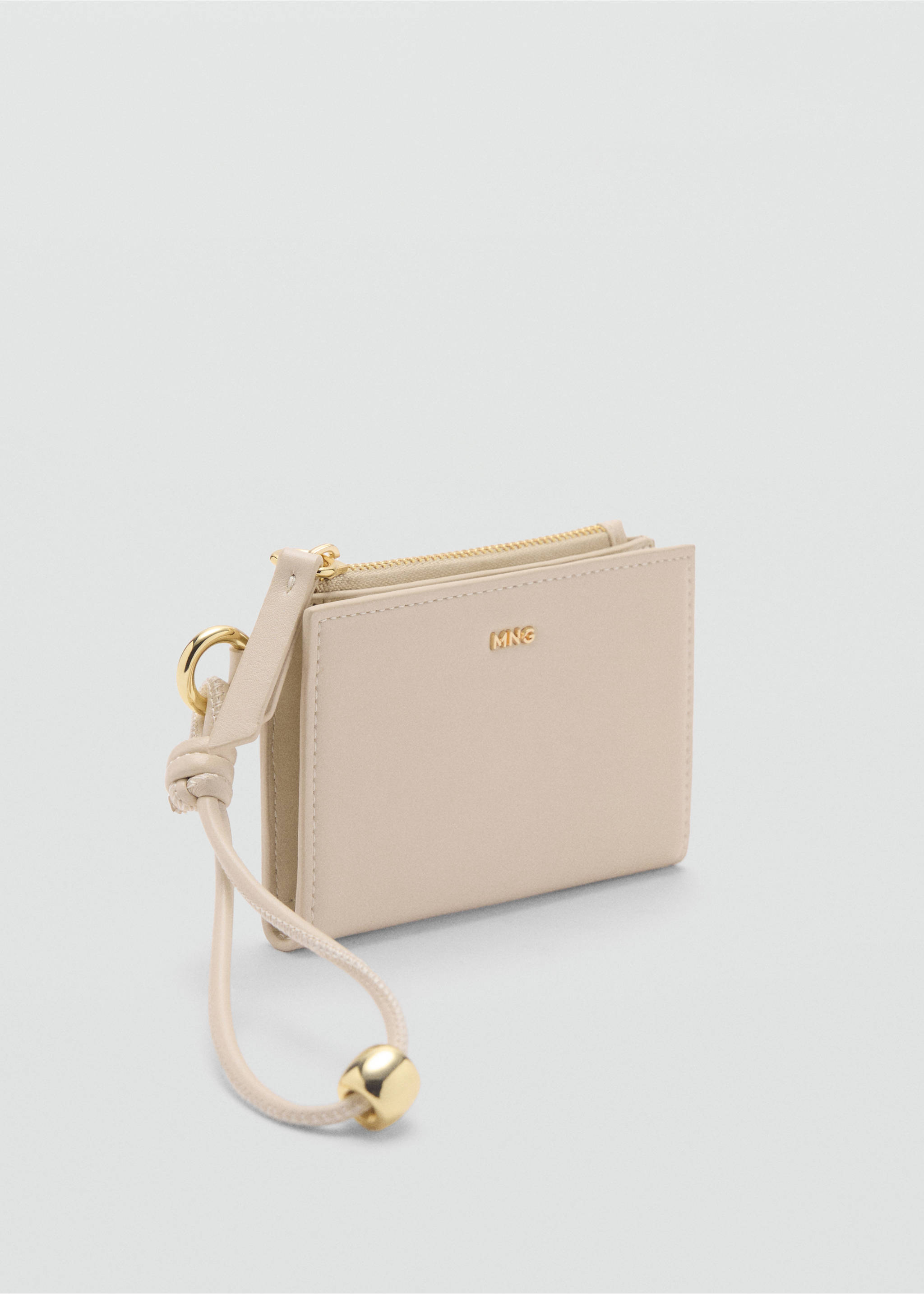 Cartera efecte pell cremallera - Pla mig, Blanc trencat. Ref: 87074809-00.