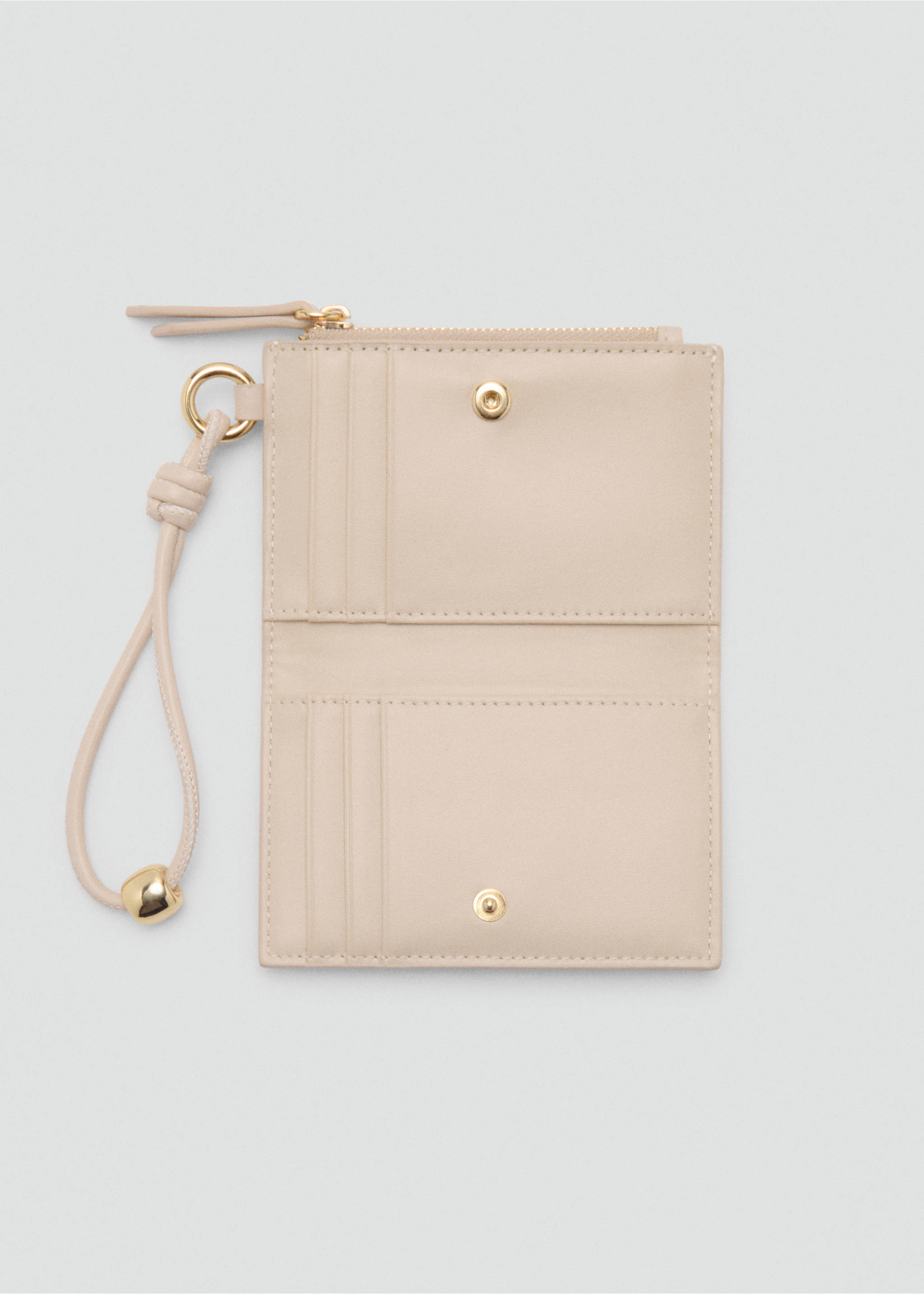 Cartera efecte pell cremallera - Detall de l'article 1, Blanc trencat. Ref: 87074809-00.