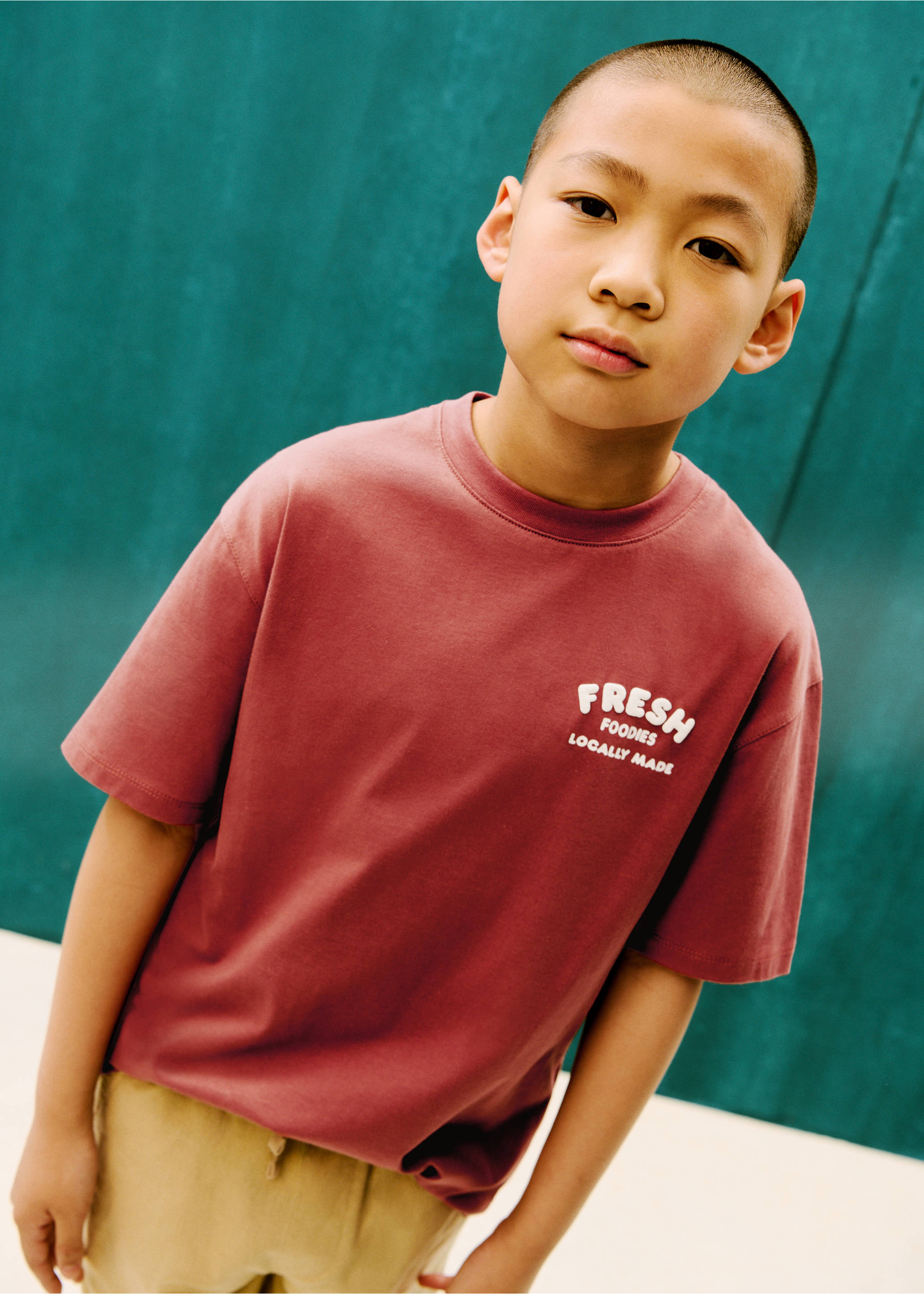 Embossed printed t-shirt - Medium plane, Red. Ref: 87075138-00.