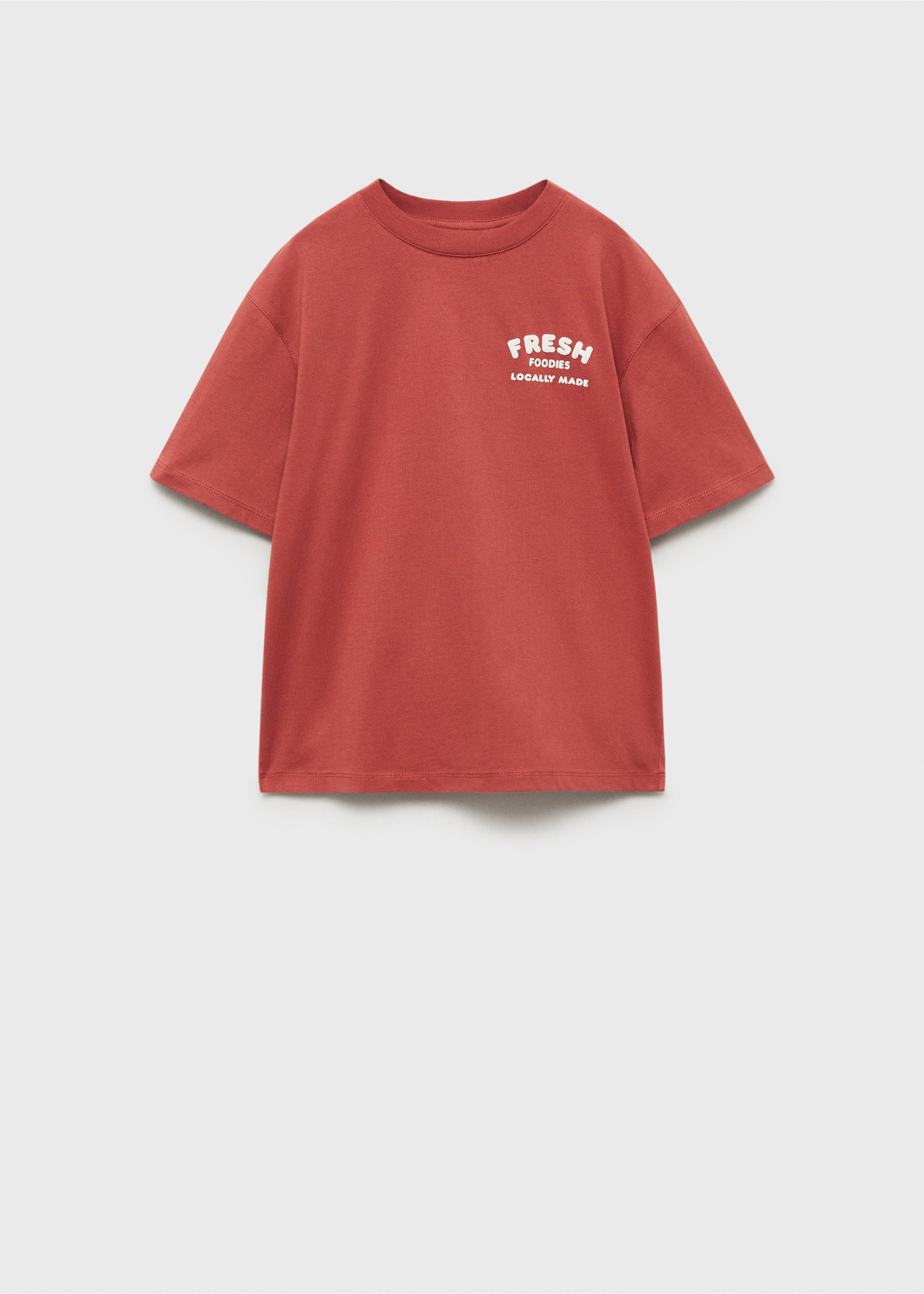 Embossed printed t-shirt - Article without model, Red. Ref: 87075138-00.