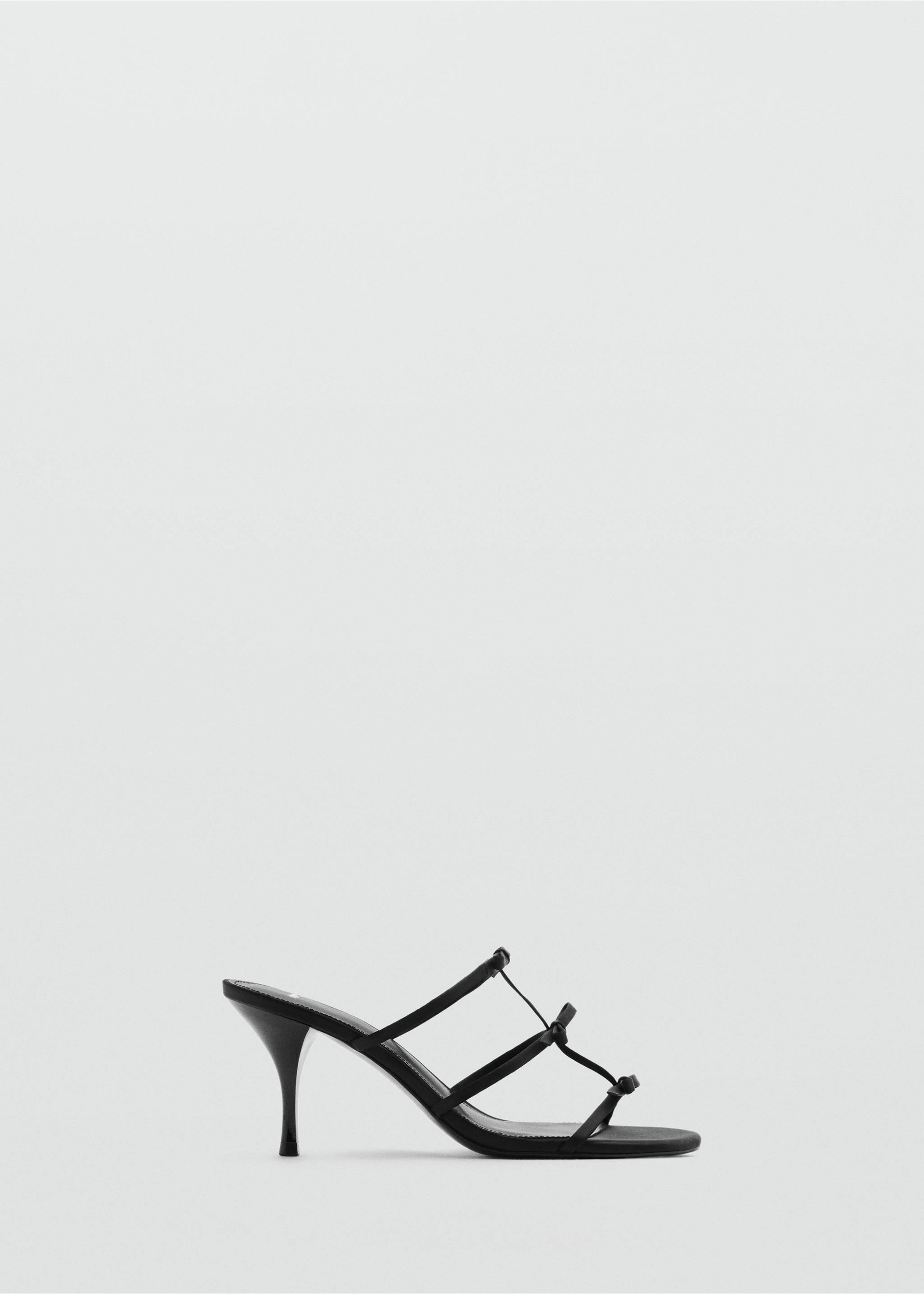 Strappy heeled sandals with bow detail - Article without model, Black. Ref: 87075139-00.
