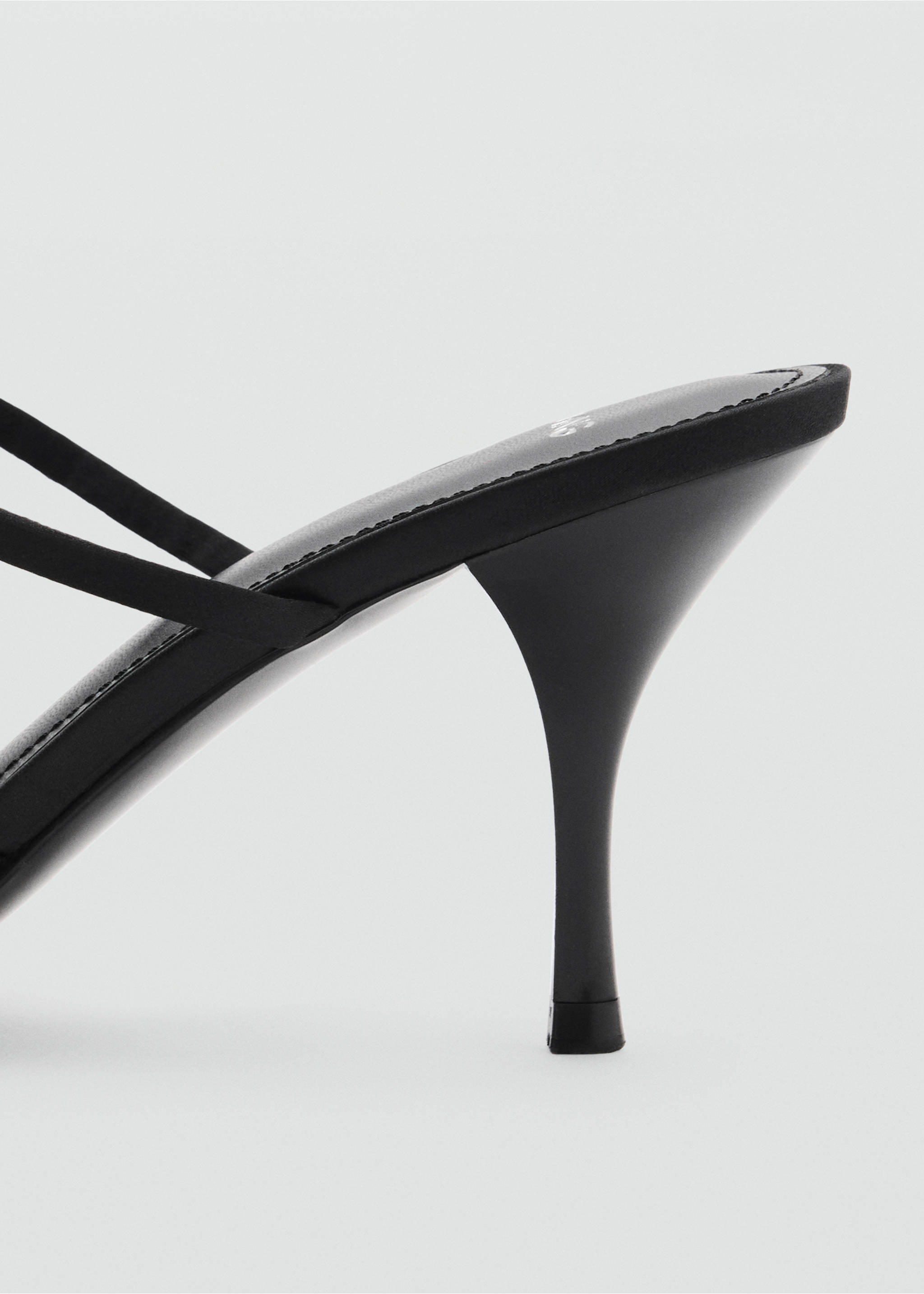 Strappy heeled sandals with bow detail - Details of the article 2, Black. Ref: 87075139-00.