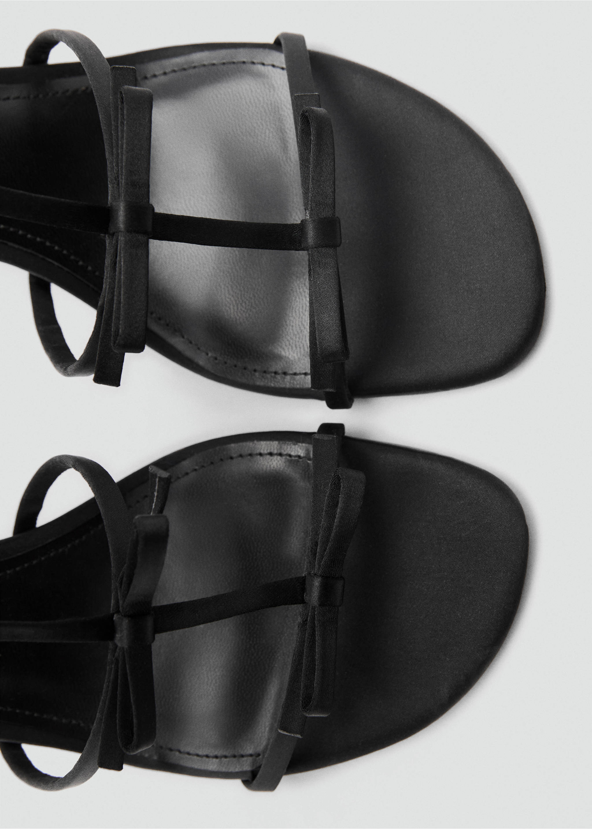 Strappy heeled sandals with bow detail - Details of the article 3, Black. Ref: 87075139-00.