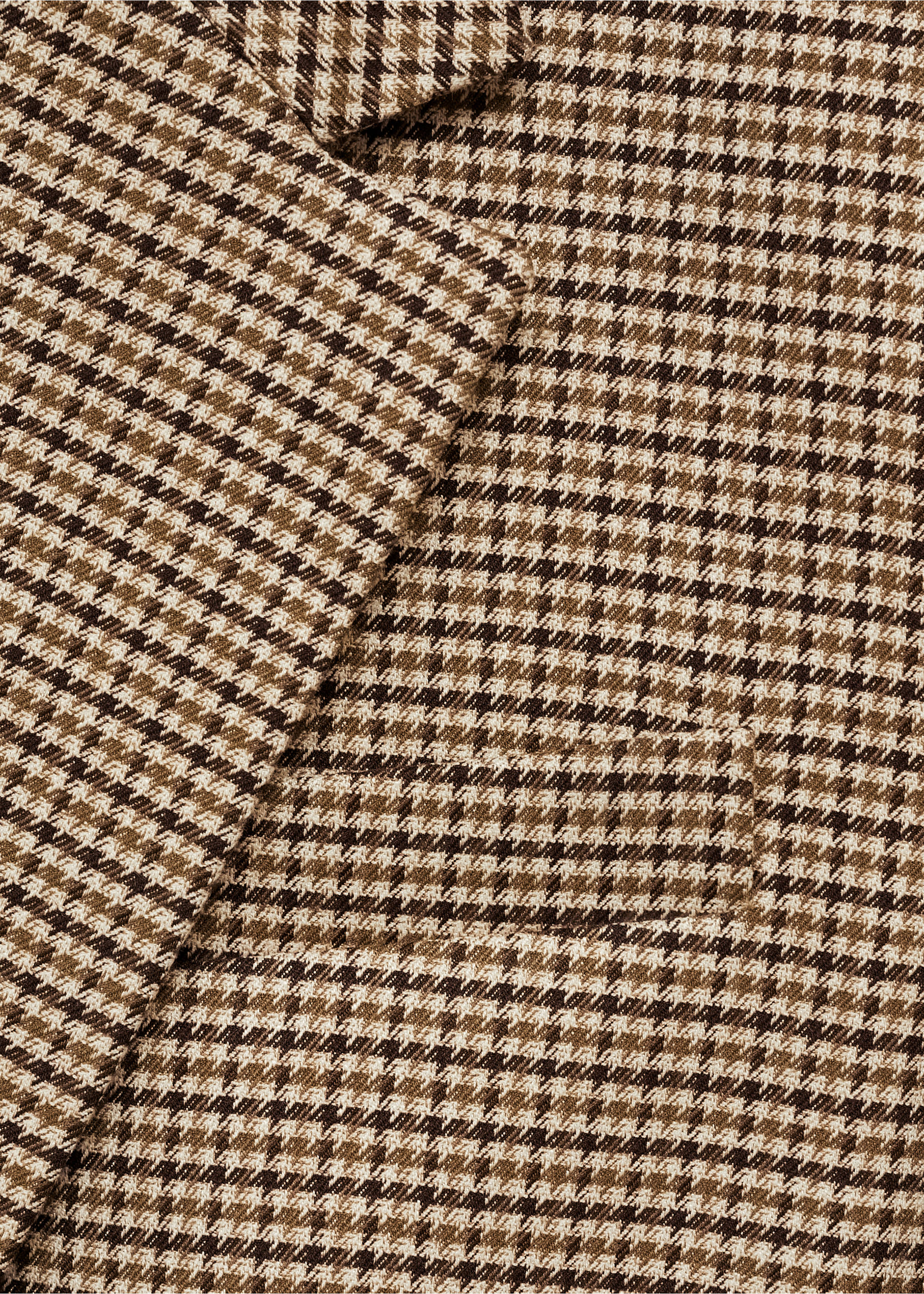 Gerader Blazer mit Mikro-Hahnentrittmuster - Detail des Artikels 8, Braun. Ref: 87075141-00.