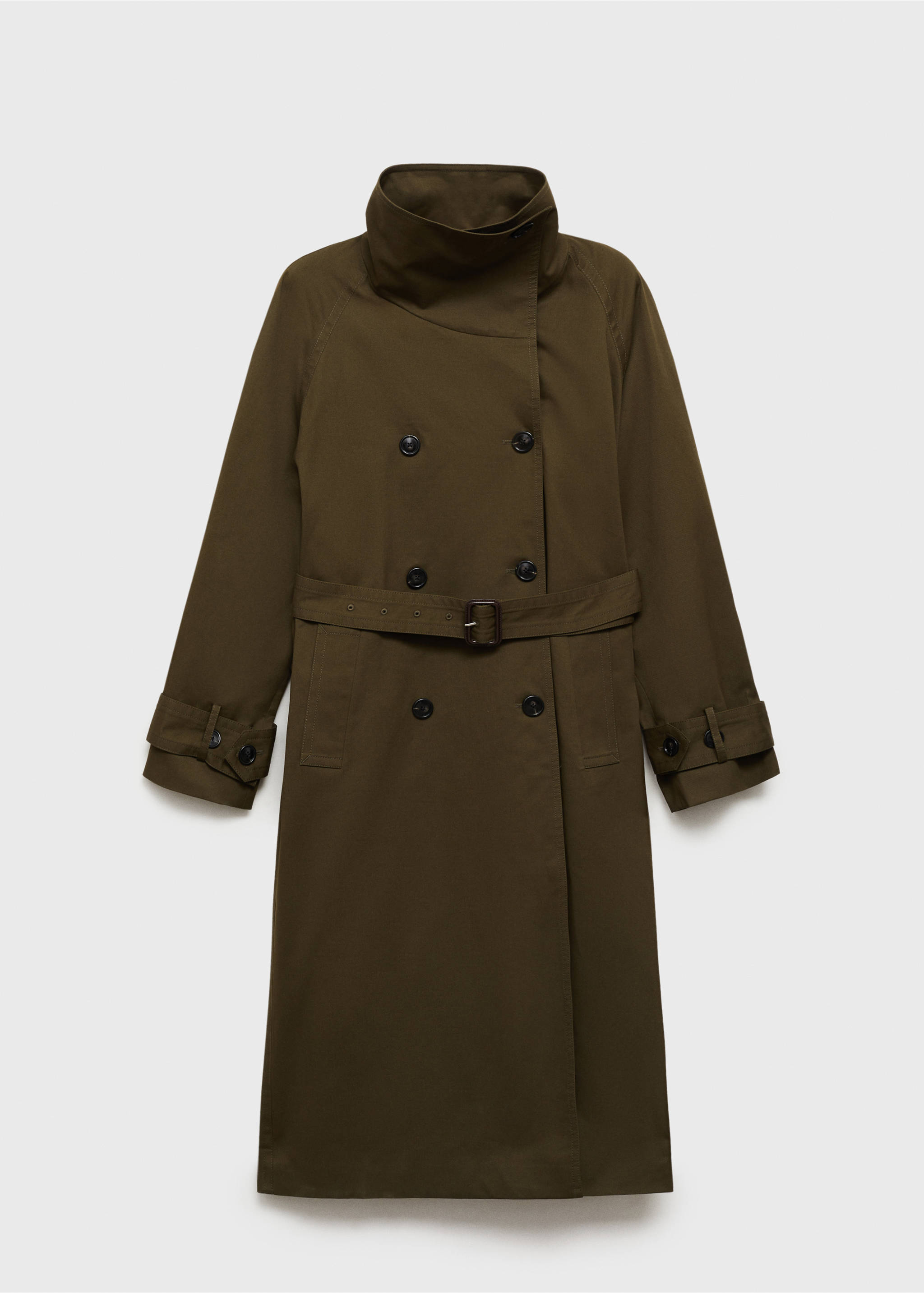 Lange double-breasted trenchcoat - Artikel zonder model, Kaki. Ref: 87075142-00.