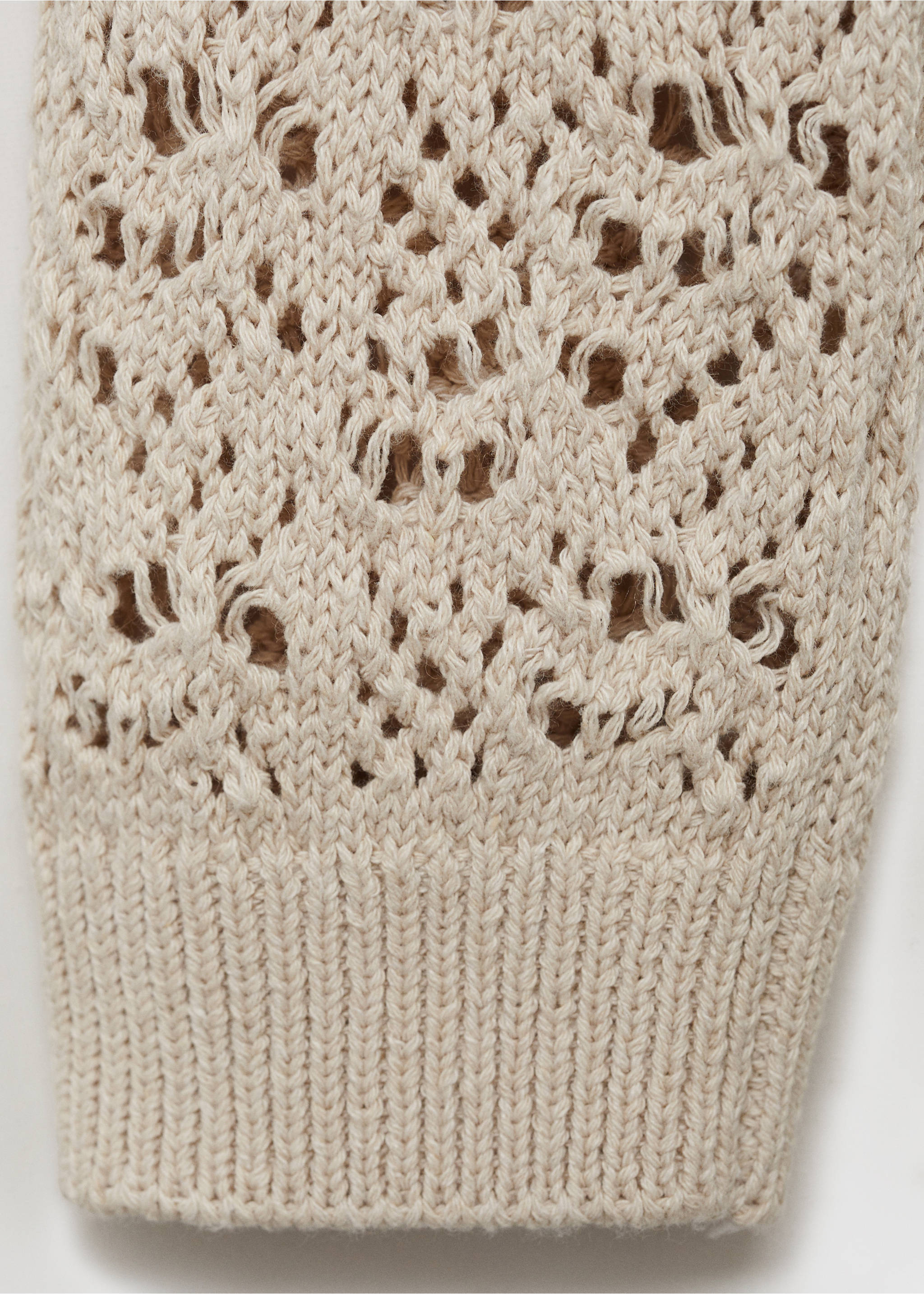 Kapuzenpullover mit Lochmuster - Detail des Artikels 0, Sandfarben. Ref: 87075728-00.