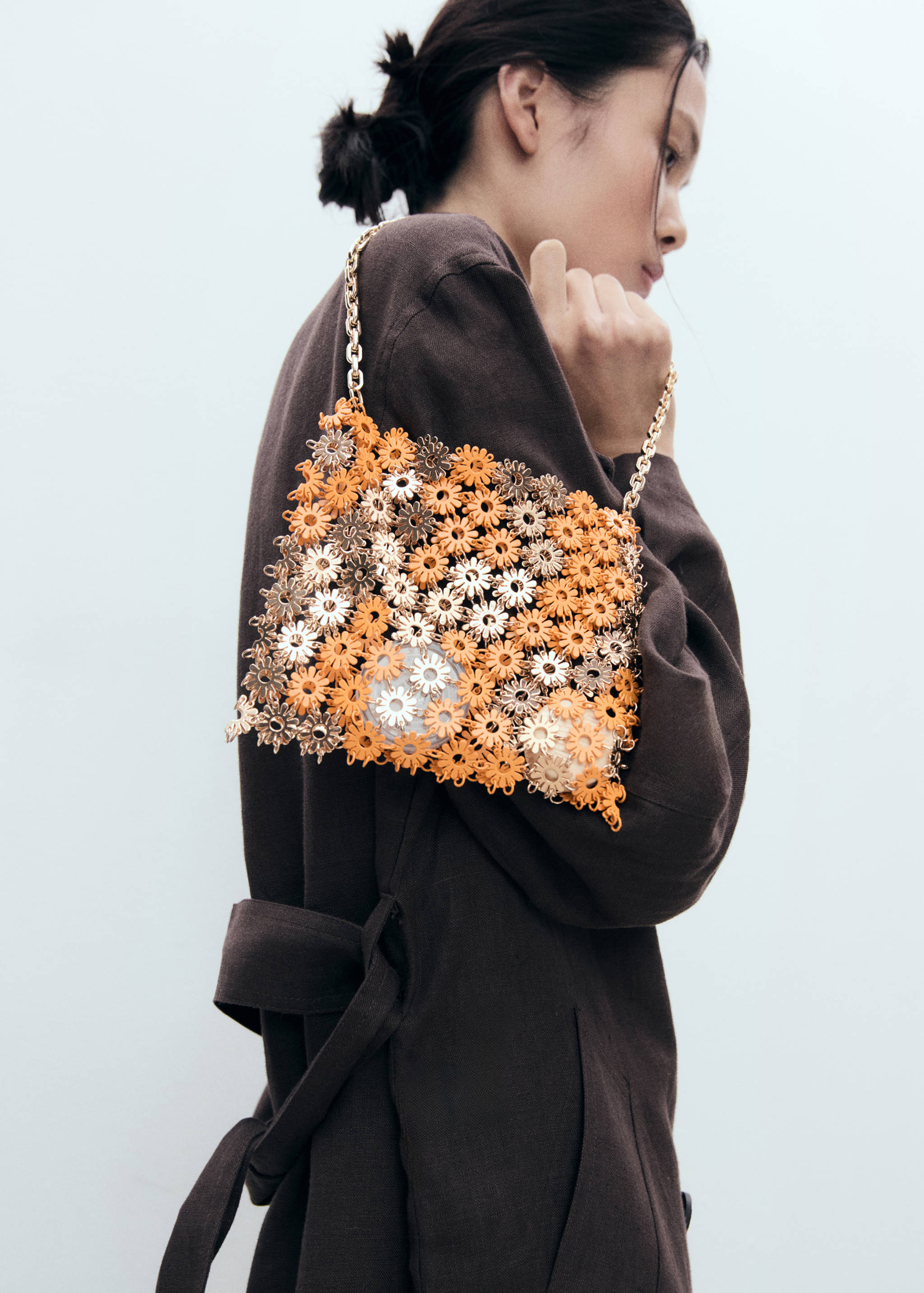 Bossa espatlla flors metàl·liques - Pla general