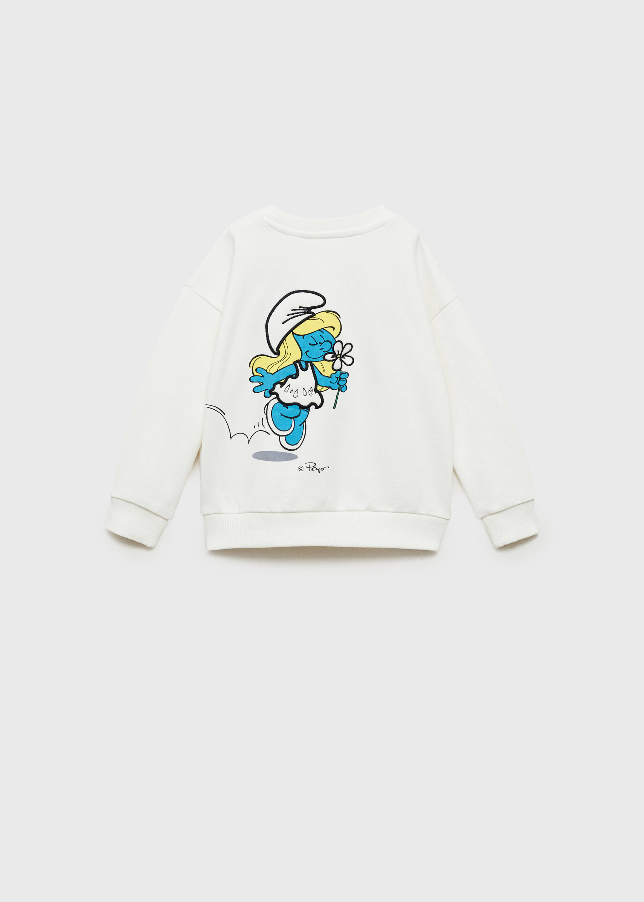 Smurfin sweatshirt - Achterkant van het artikel, Gebroken wit. Ref: 87075737-00.