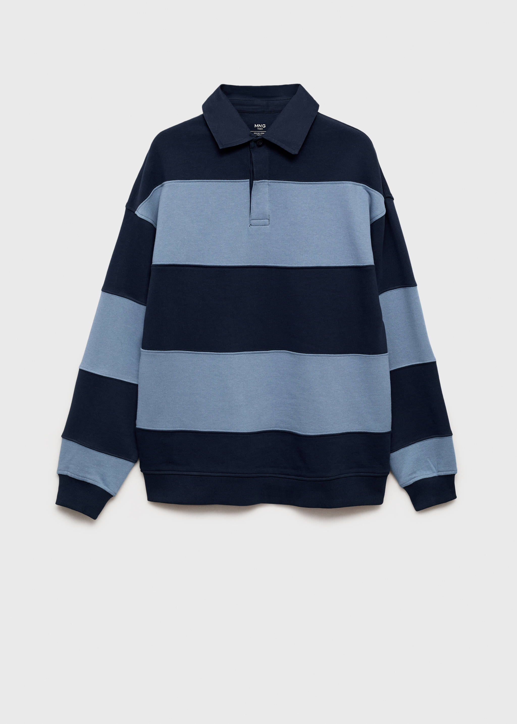 Gestreiftes Sweatshirt mit Poloshirt-Kragen - Artikel ohne Model