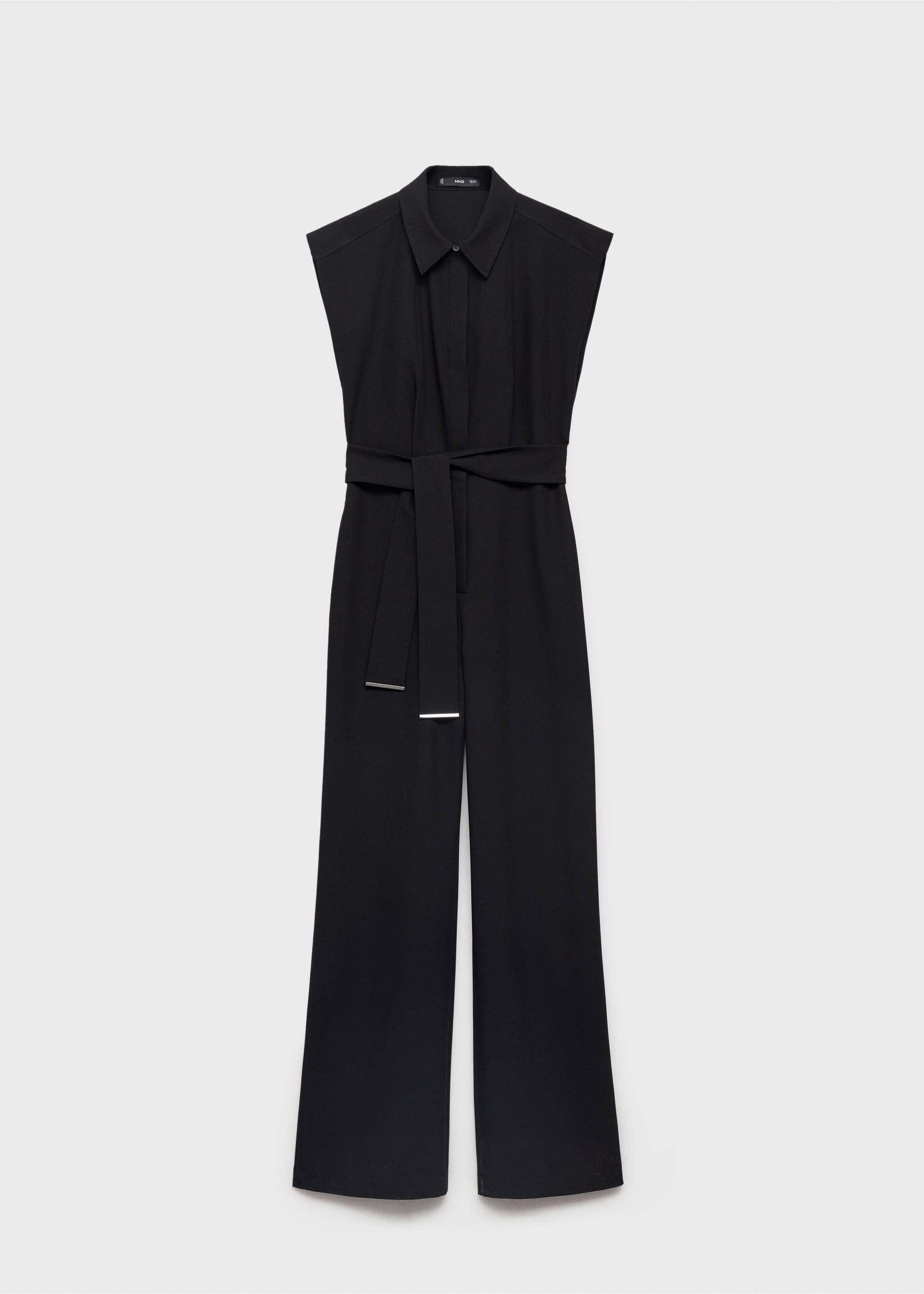 Straight-fit jumpsuit with belt - Article without model, Black. Ref: 87075744-00.