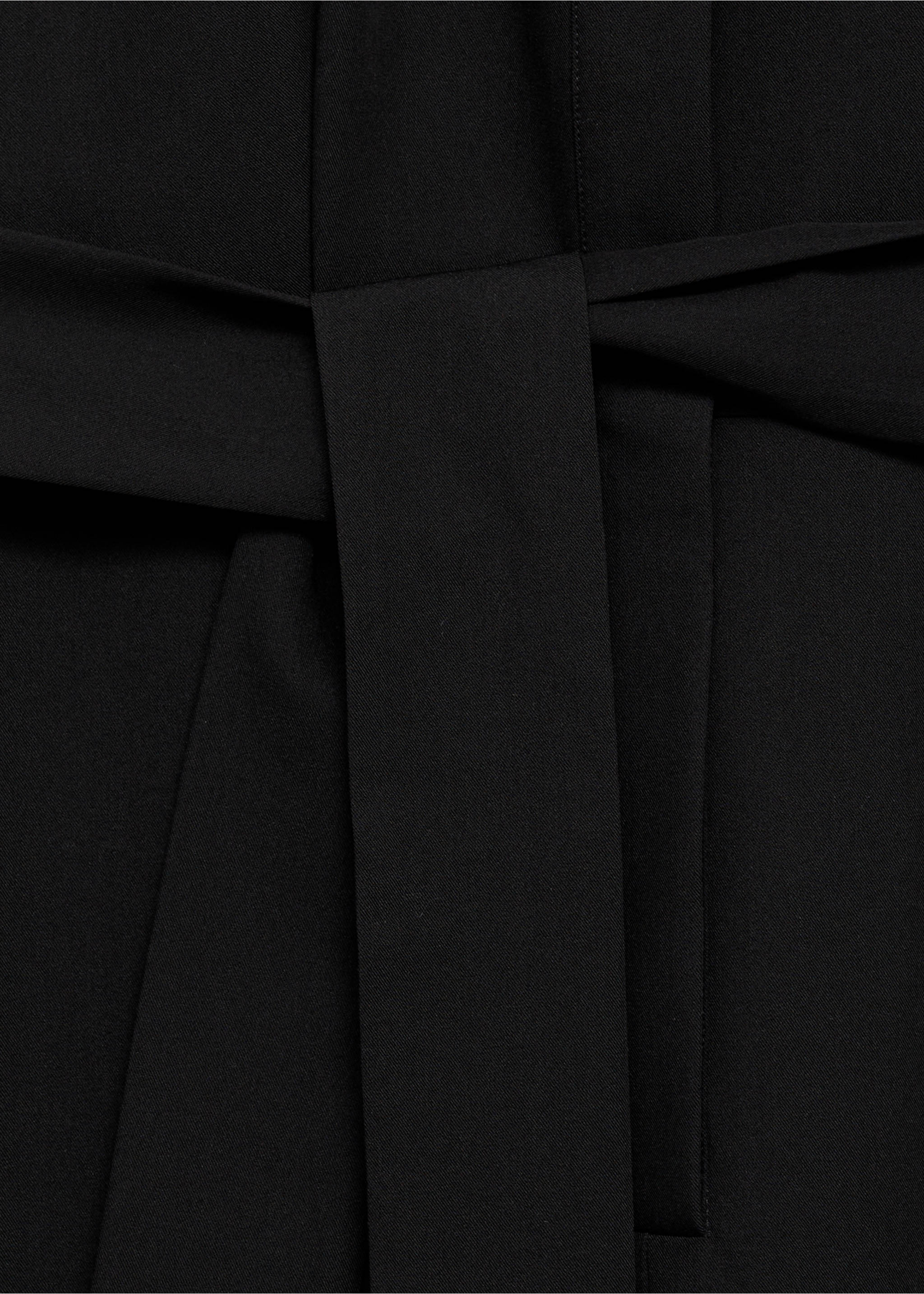 Straight-fit jumpsuit with belt - Details of the article 8, Black. Ref: 87075744-00.