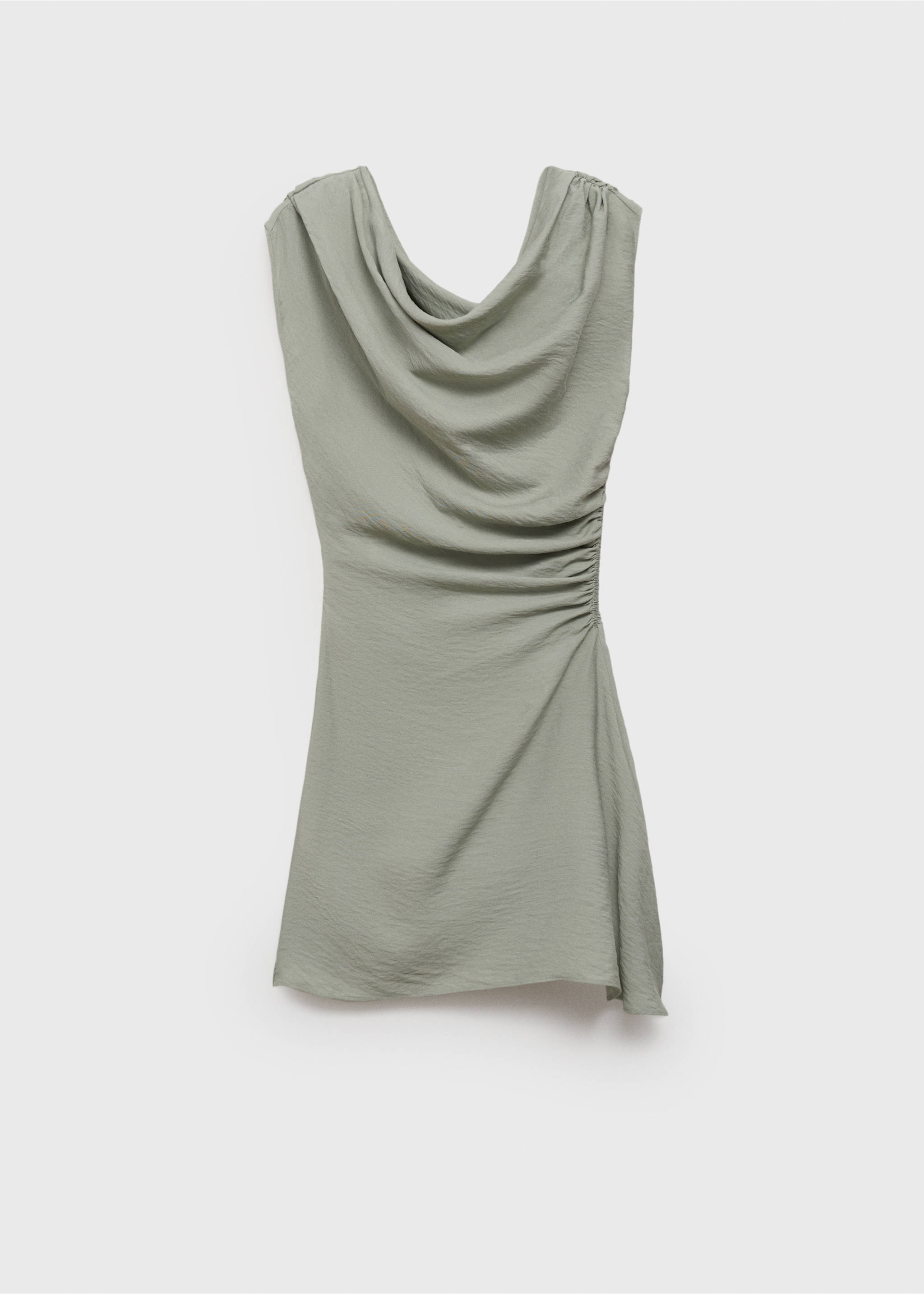 Asymmetrical draped short dress - Article without model, Blue. Ref: 87075746-00.