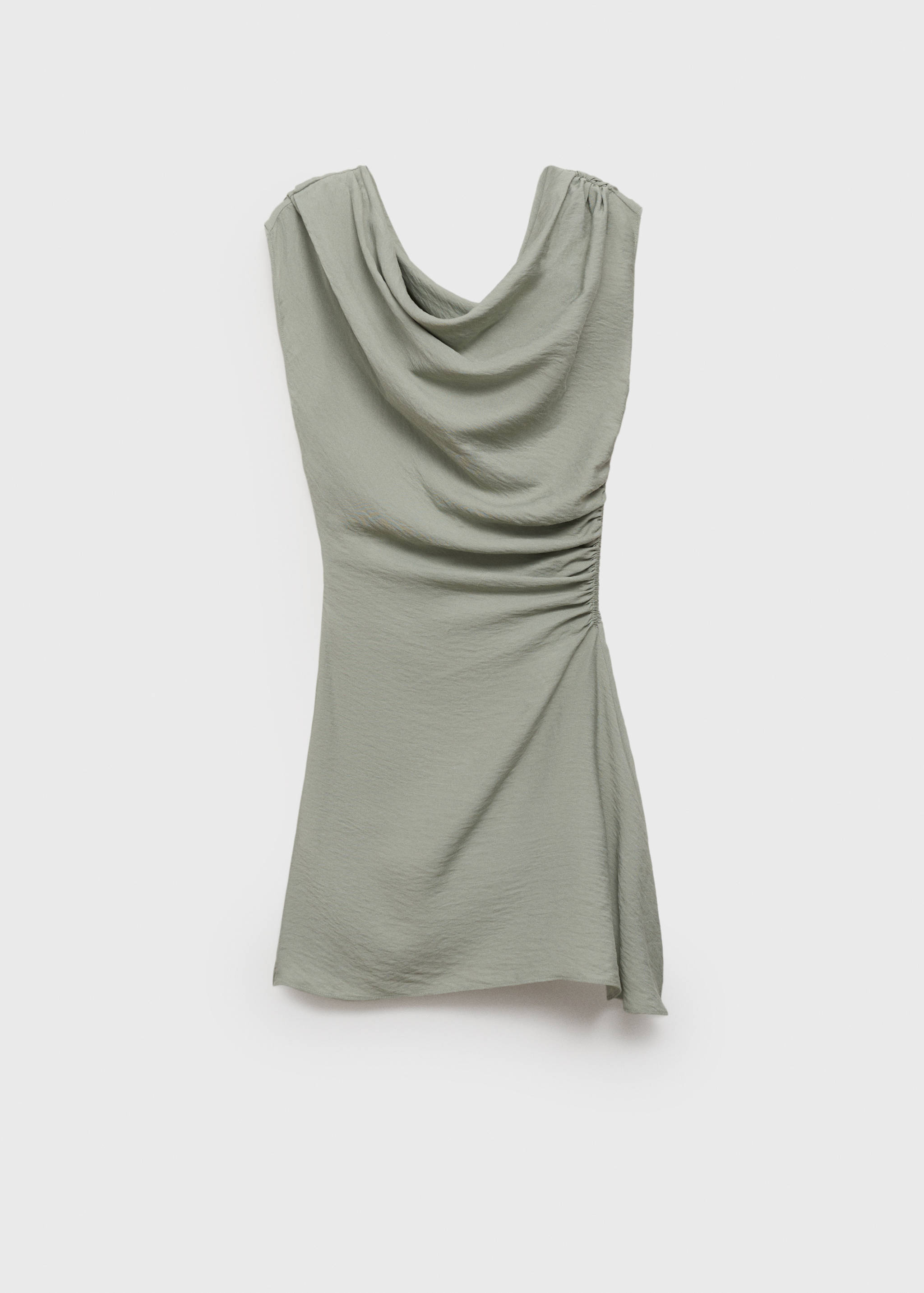Kurzes asymmetrisches Kleid mit drapierten Details - Artikel ohne Model