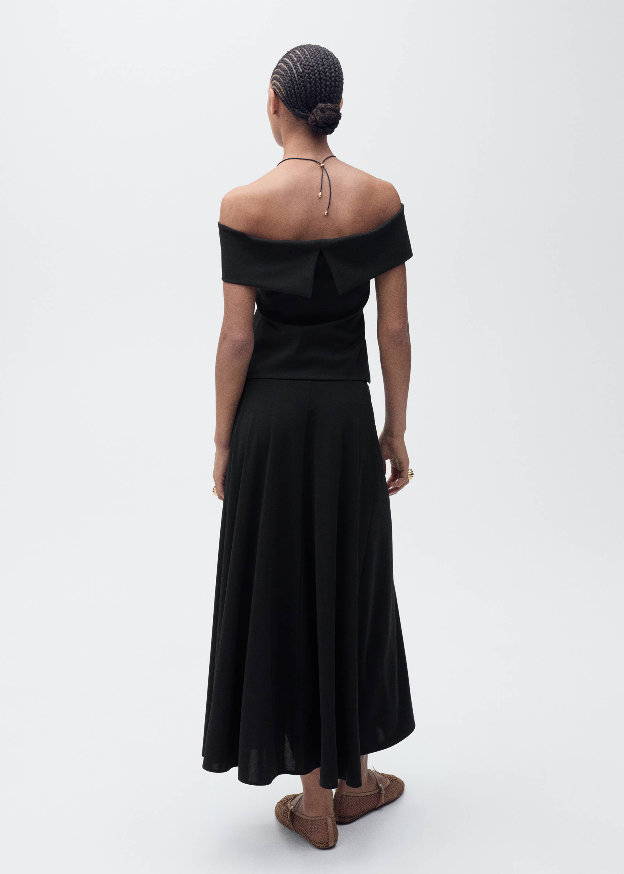 Flared knitted skirt - Reverse of the article