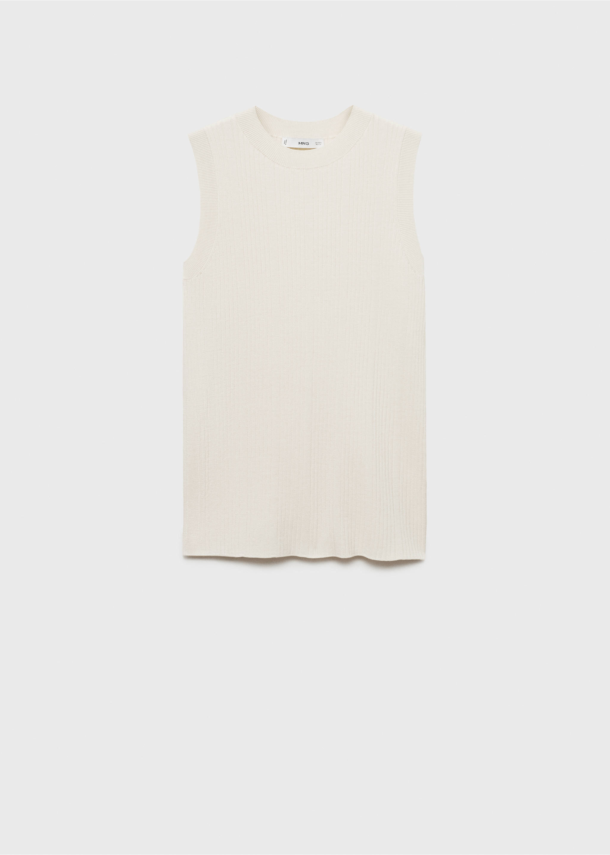 Ribbed top with openings - Article without model, Ecru. Ref: 87075748-00.