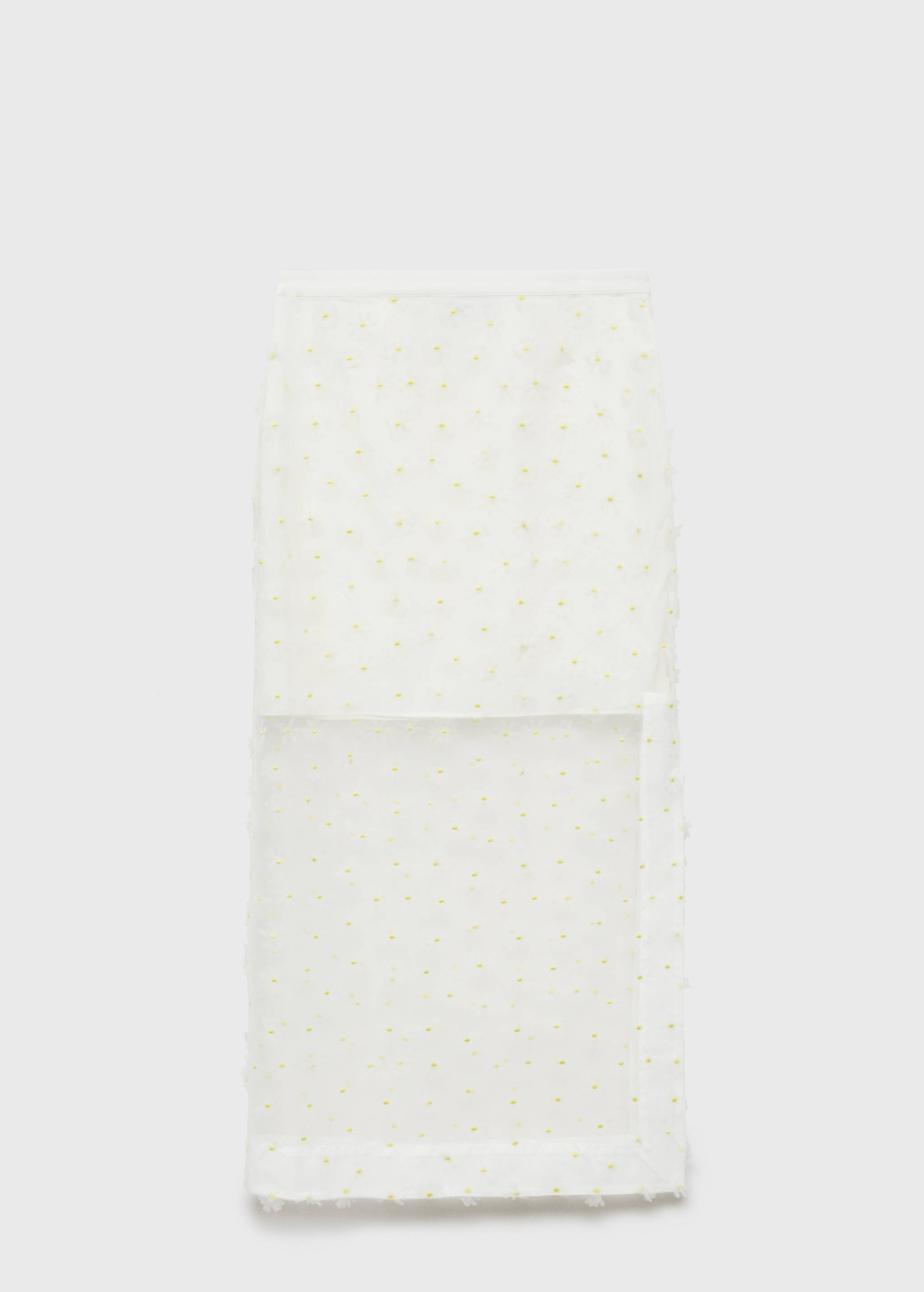 Halbtransparenter Rock mit Blumenstickerei - Artikel ohne Model