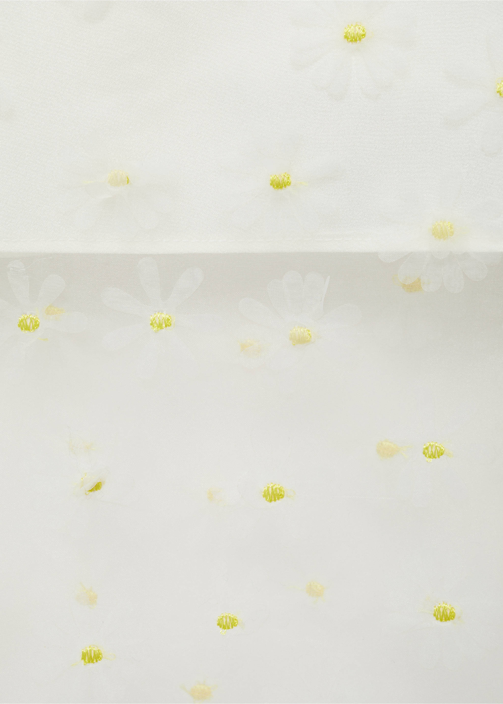 Halbtransparenter Rock mit Blumenstickerei - Detail des Artikels 8, Cremeweiß. Ref: 87075752-00.