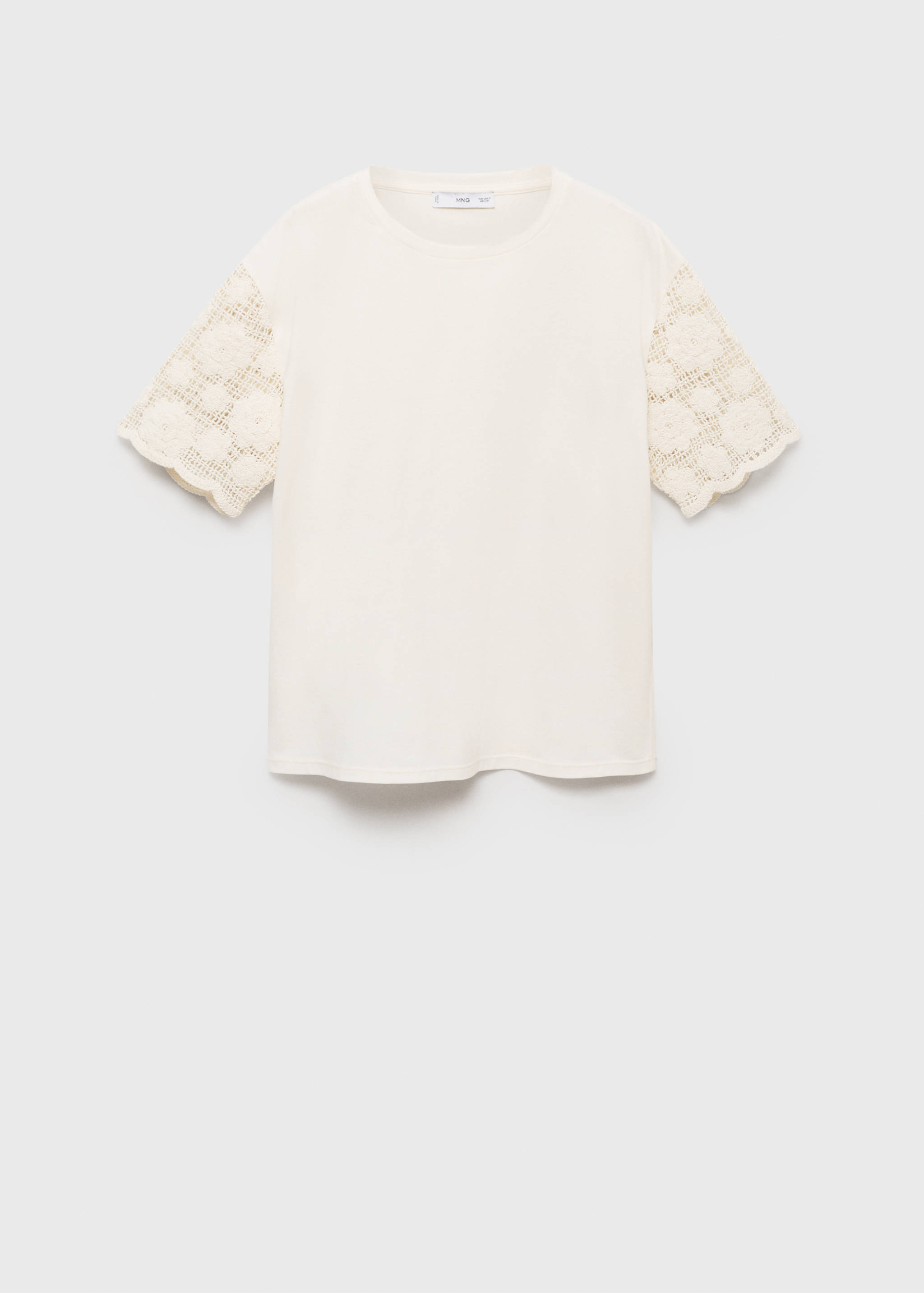 Crochet sleeve cotton t-shirt - Article without model