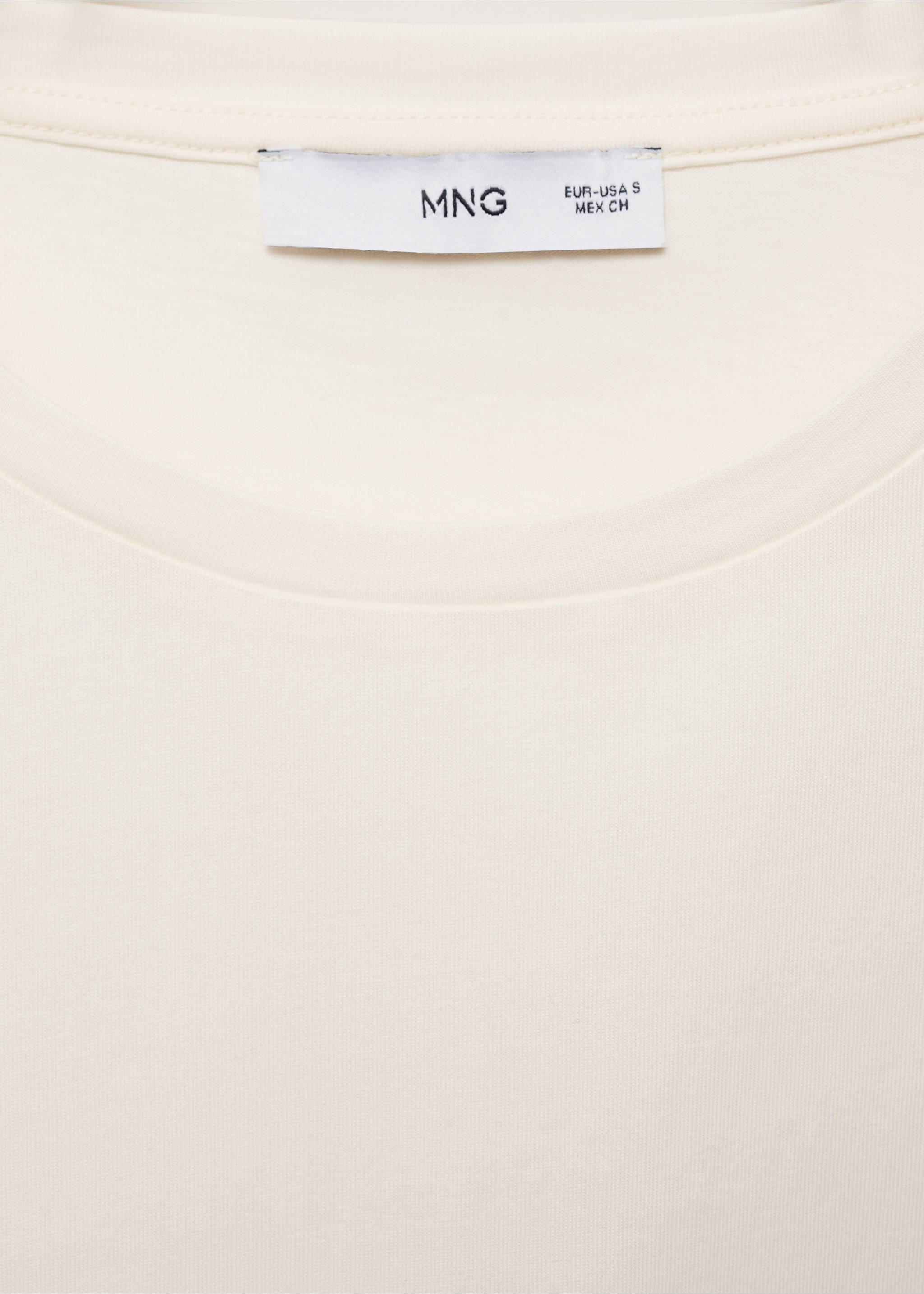 Crochet sleeve cotton t-shirt - Details of the article 8, White. Ref: 87075754-00.