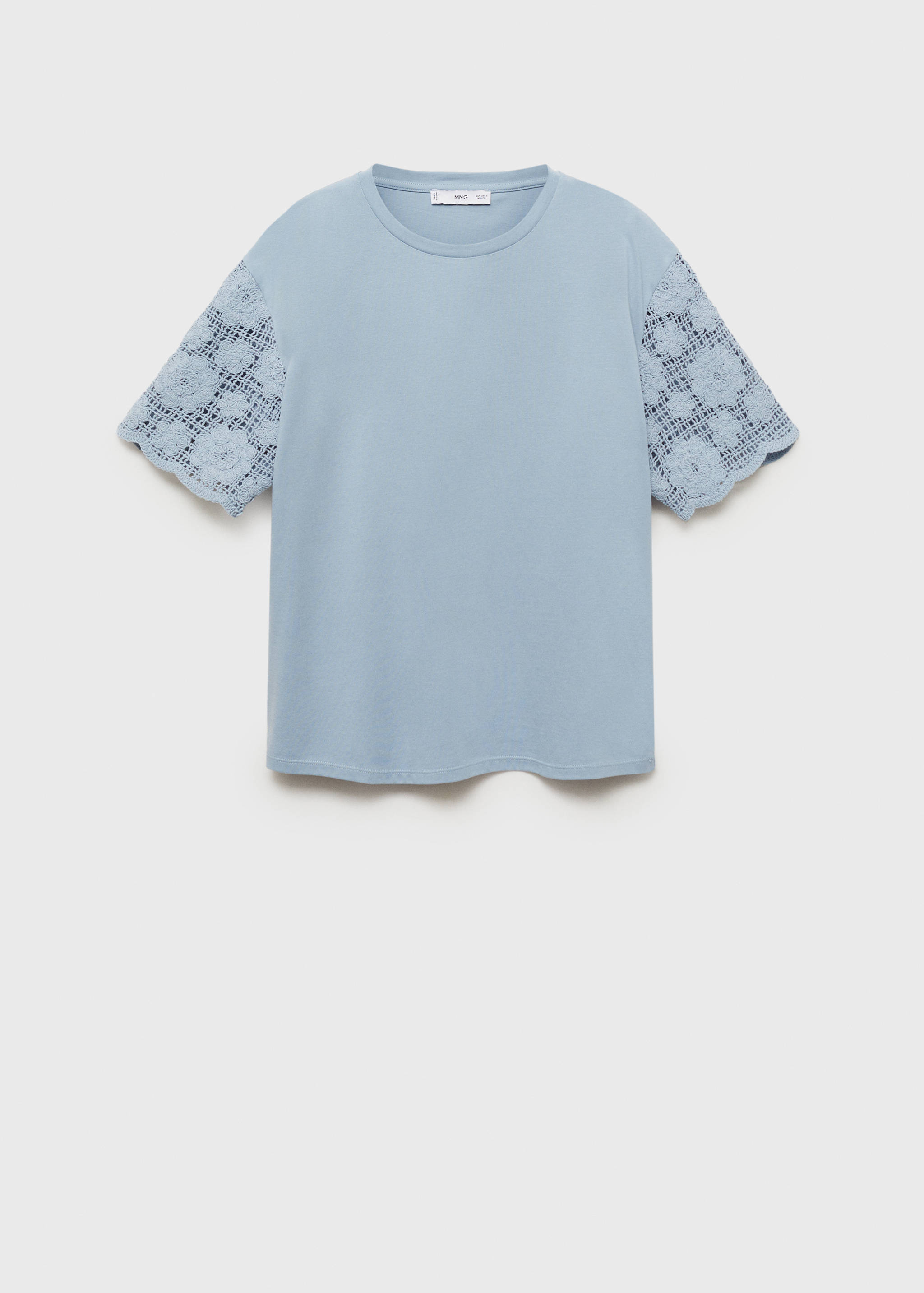 Crochet sleeve cotton t-shirt - Article without model