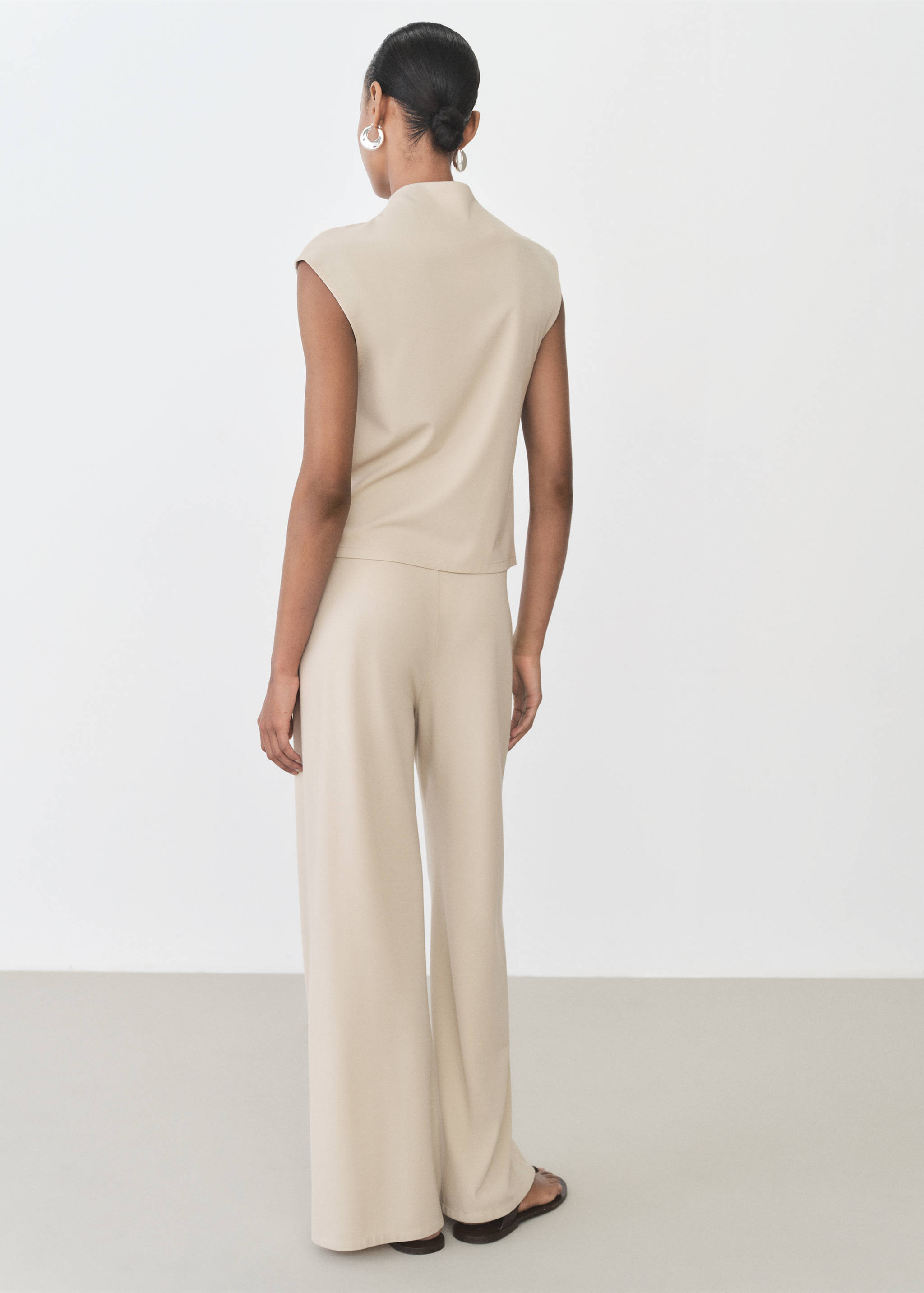 Pantalón wideleg cintura elástica - Reverso del artículo