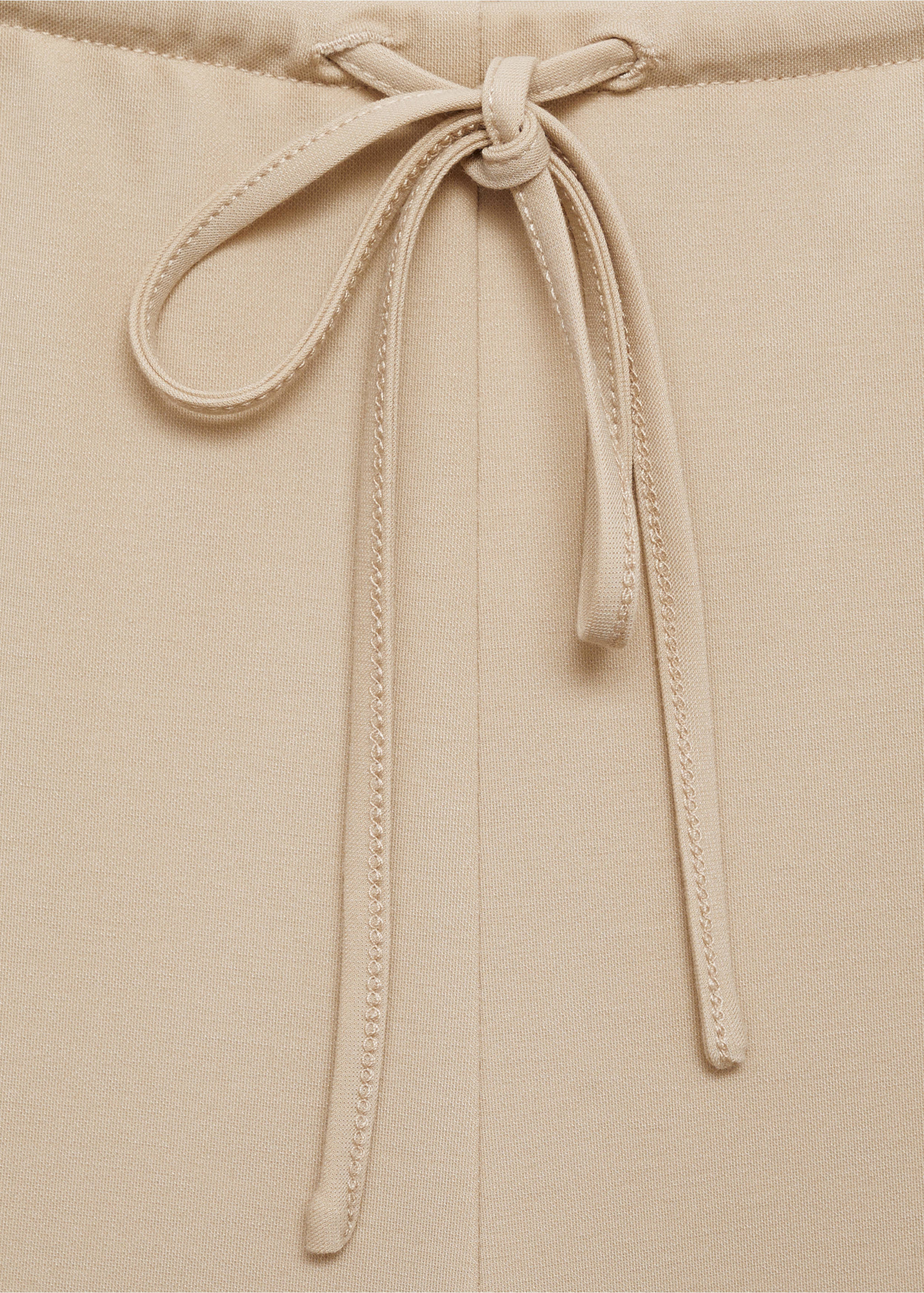 Wide leg trousers with elastic waist - Details of the article 8, Sand. Ref: 87075755-00.