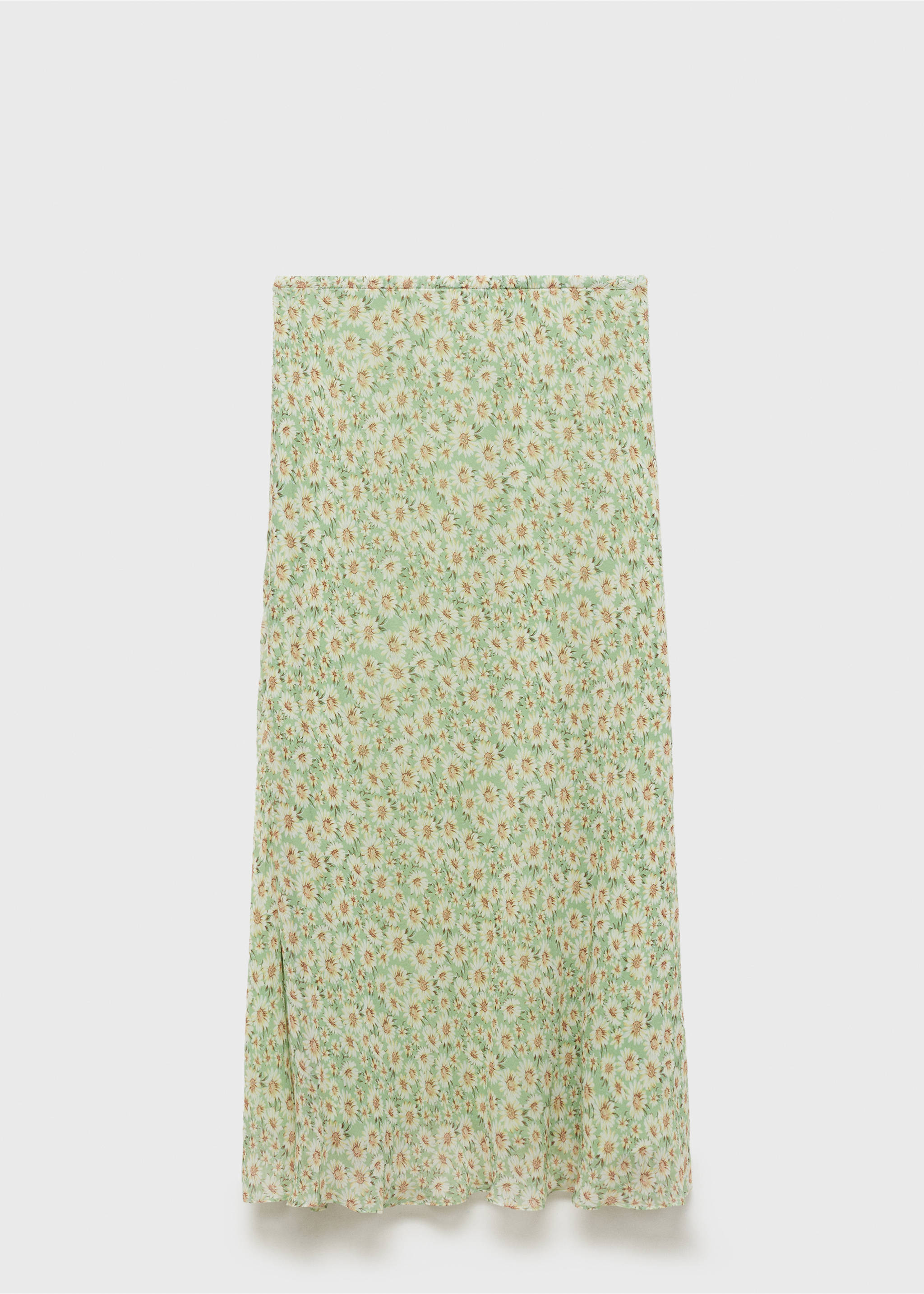 Saia comprida evasê às flores - Artigo sem modelo, Verde-pastel. Ref: 87075757-00.