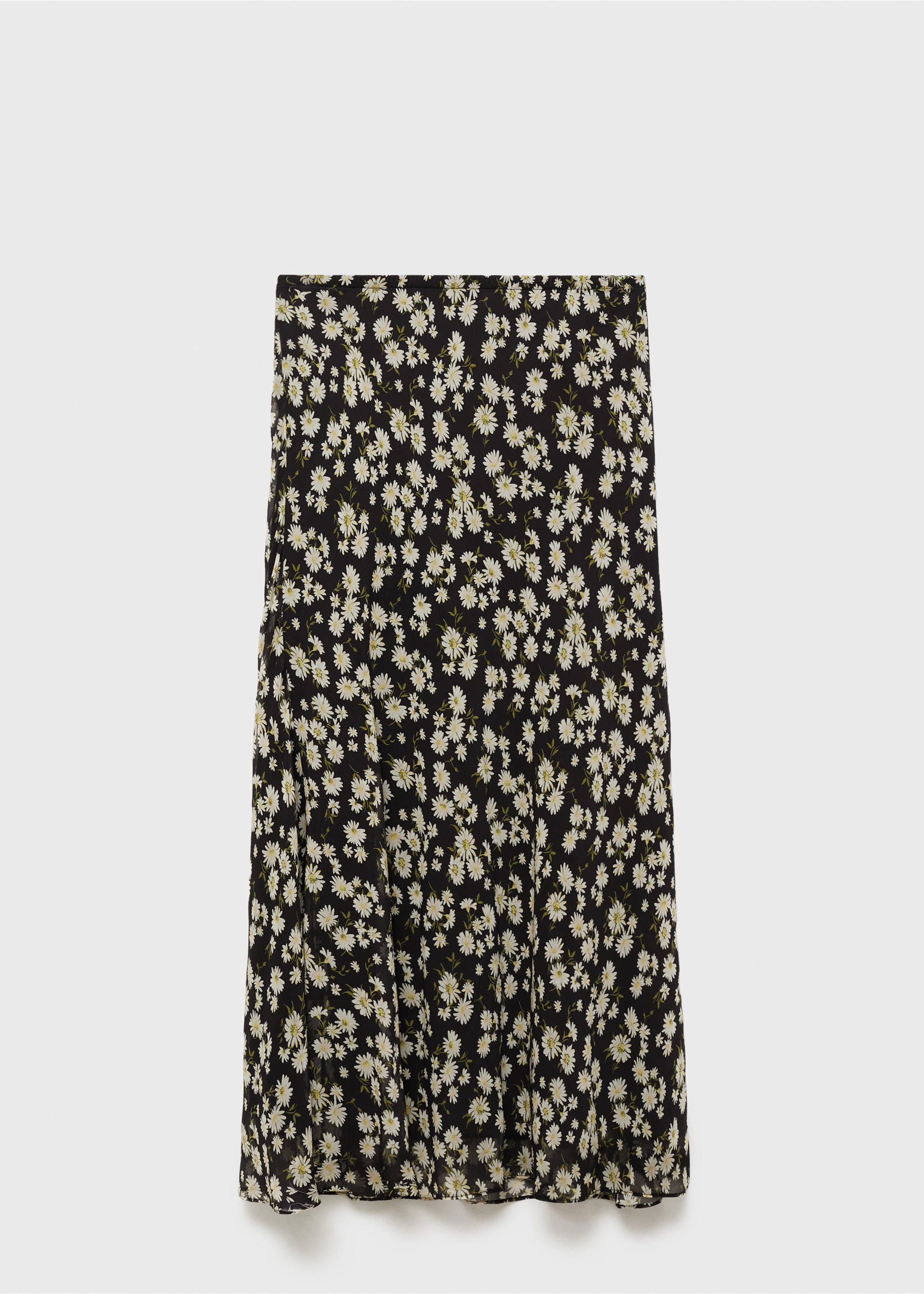 Long floral flared skirt - Article without model, Black. Ref: 87075757-00.