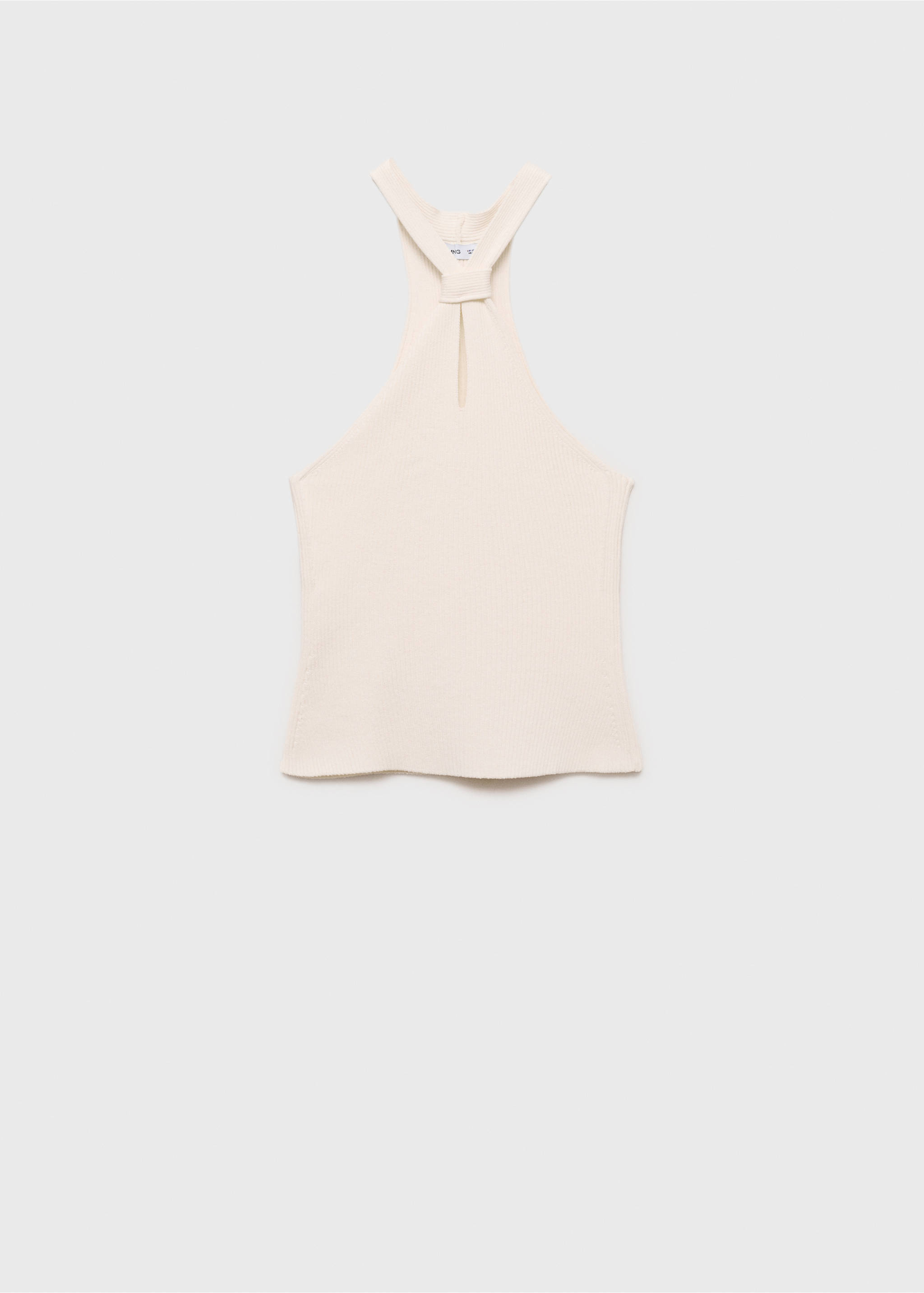 Halter-neck top with knot detail - Article without model, Ecru. Ref: 87075762-00.