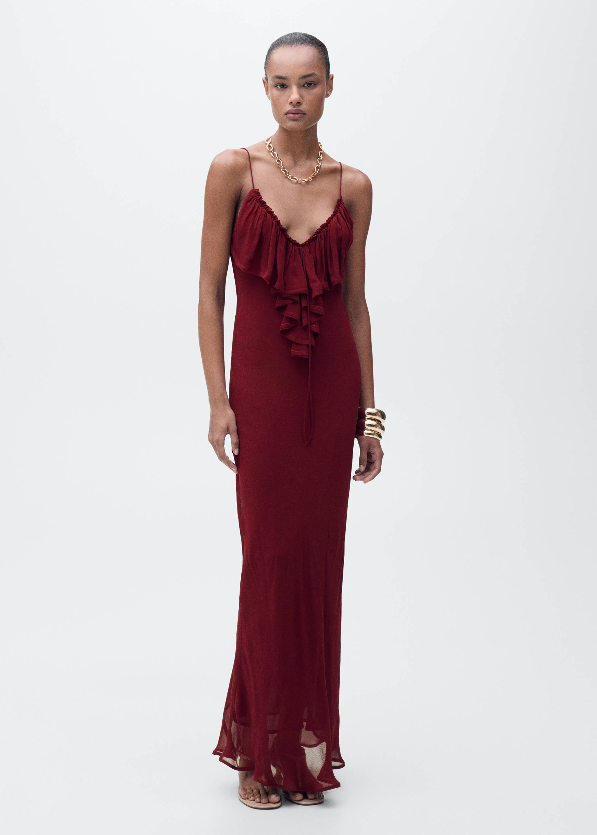 Chiffonkleid mit Rüschen - Allgemeine Ansicht