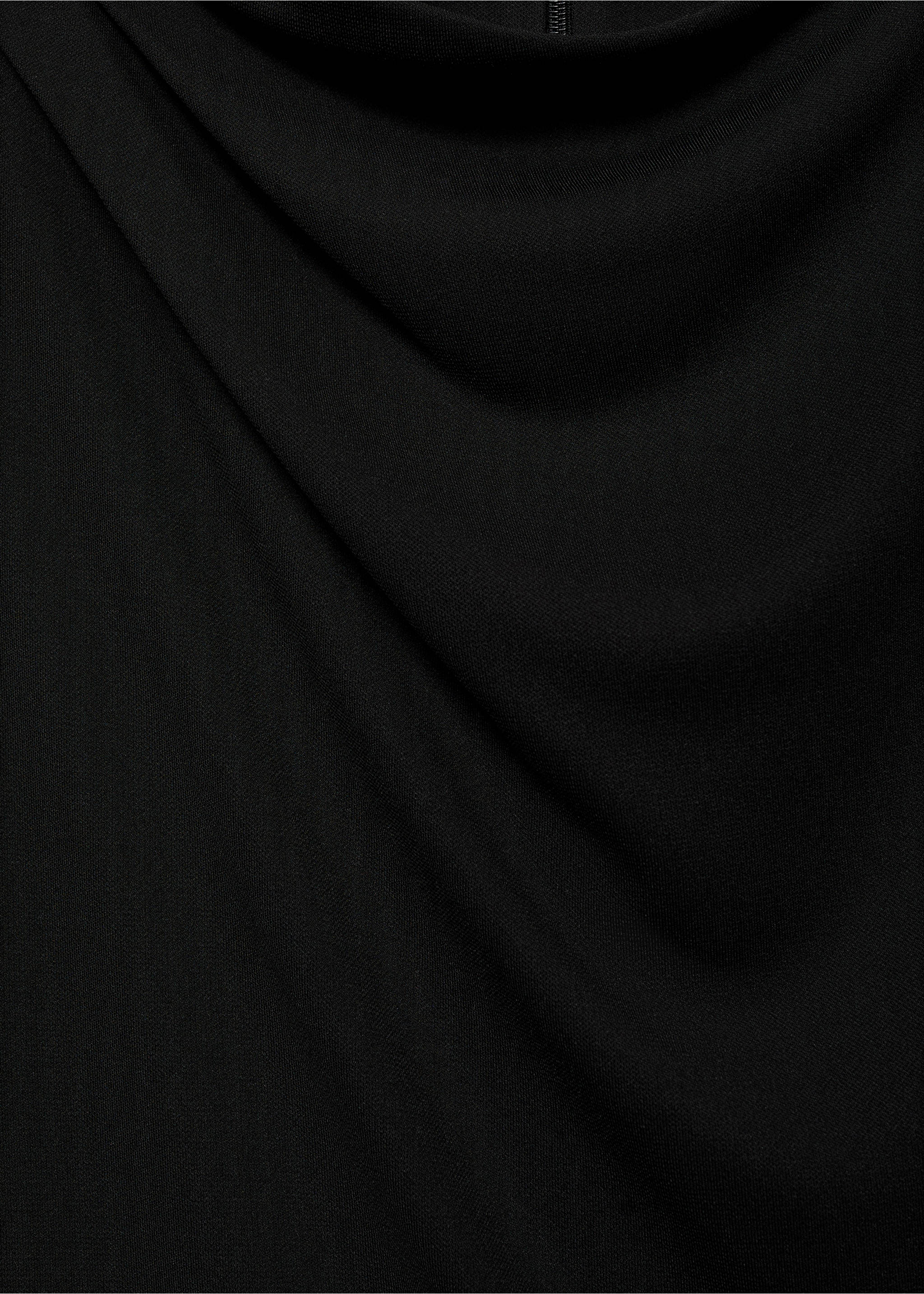 Rett jumpsuit med drapert utringning - Artikkeldetalj 8, Svart. Ref: 87075765-00.