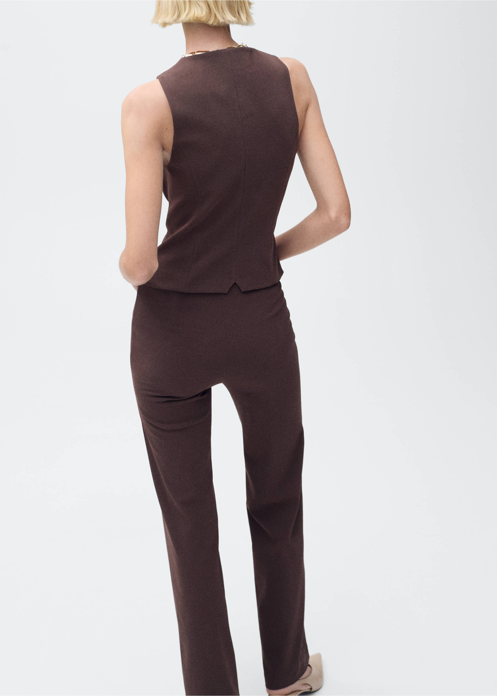 Rett dressbukse - Baksiden av artikkelen, Sjokolade. Ref: 87075766-00.