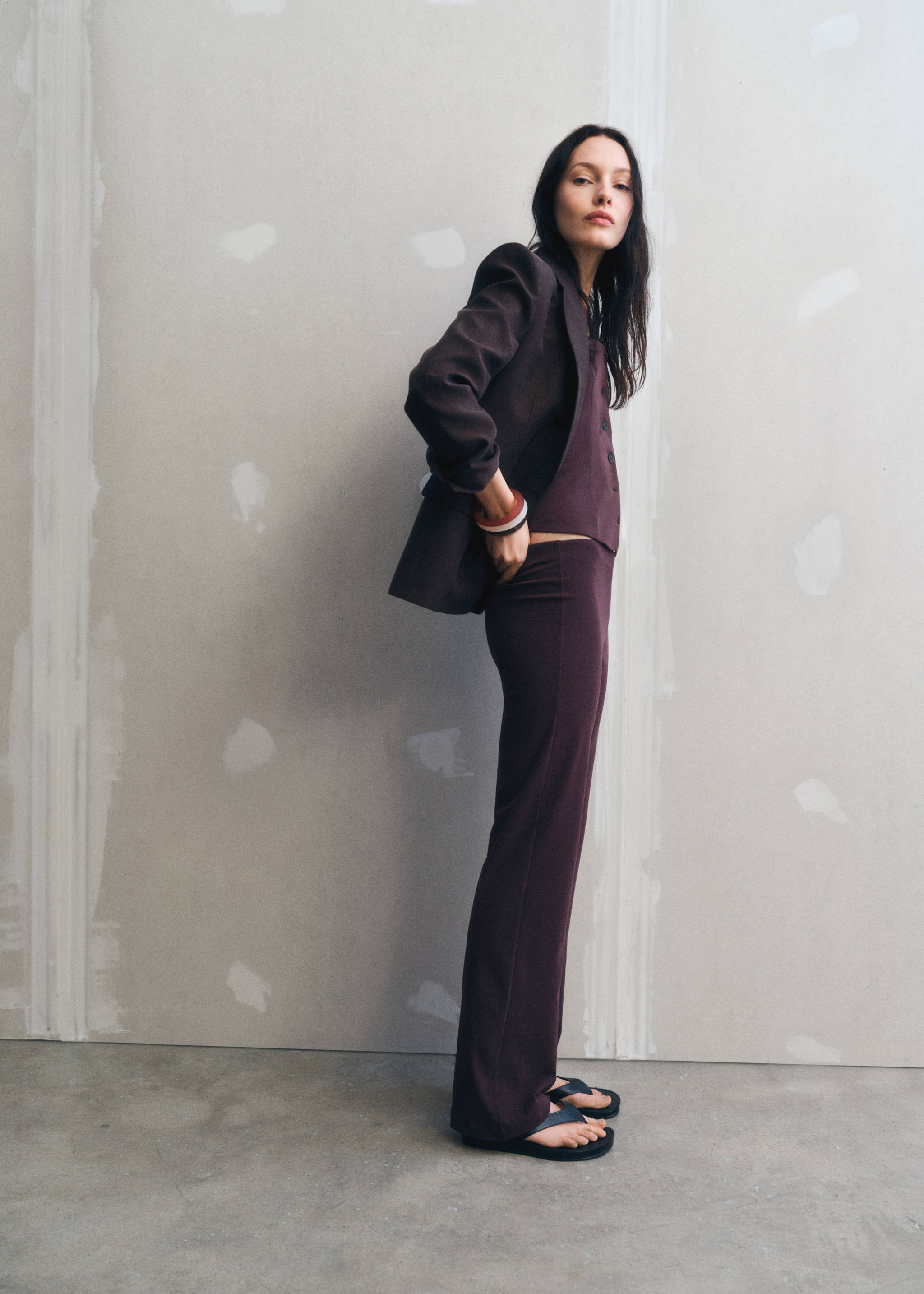 Rett dressbukse - Artikkeldetalj 6, Sjokolade. Ref: 87075766-00.