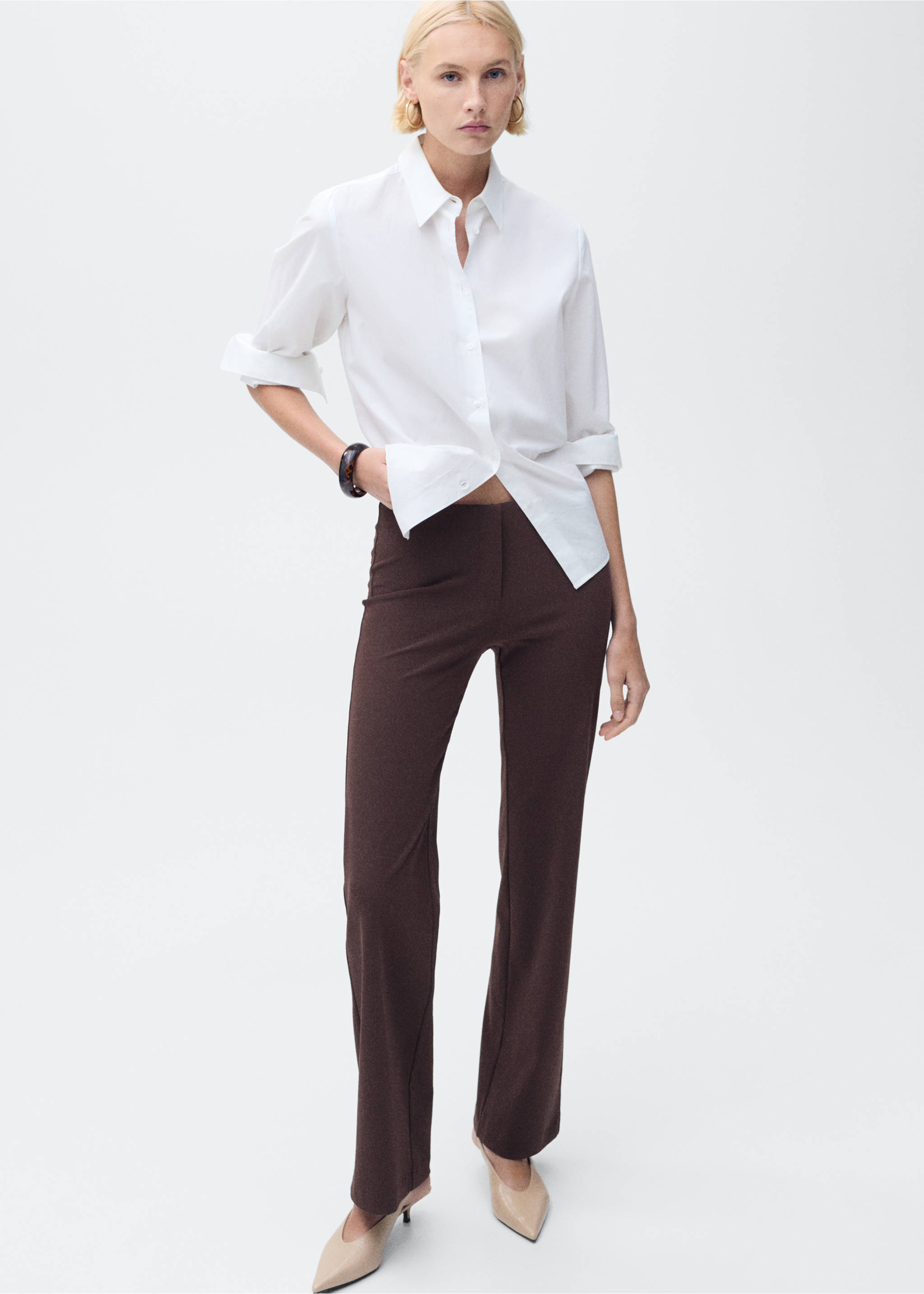 Rett dressbukse - Artikkeldetalj 2, Sjokolade. Ref: 87075766-00.