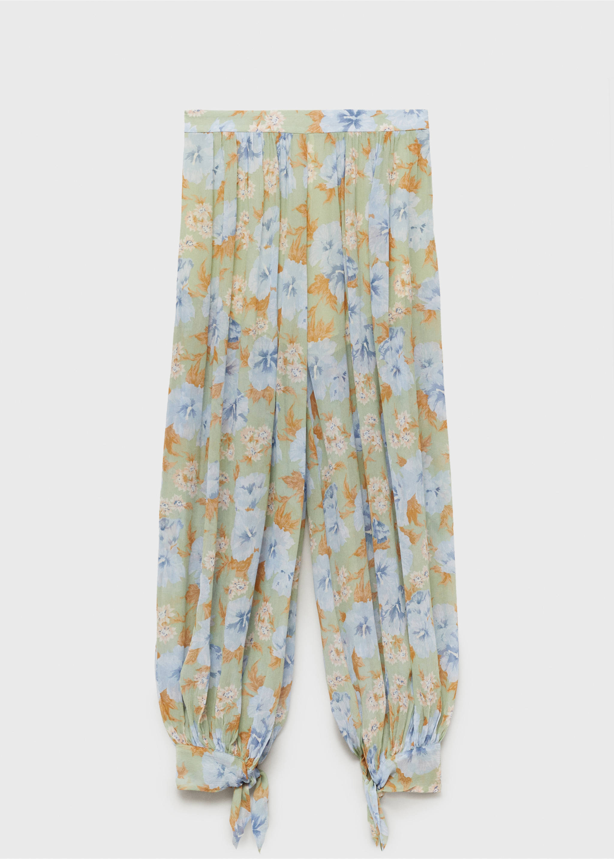 Pantalón globo estampado floral - Artículo sin modelo, Verde menta. Ref: 87075767-00.