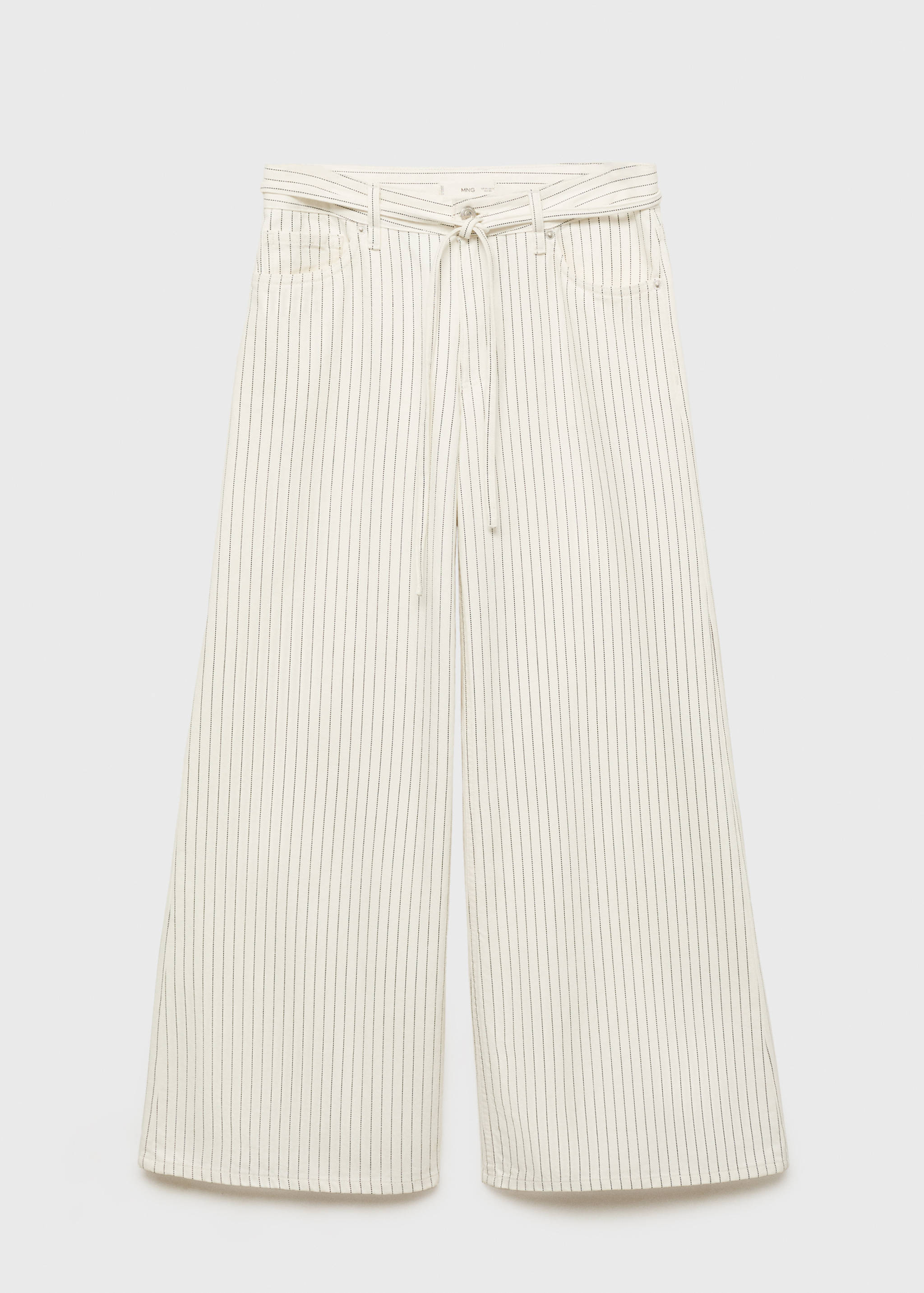 Gestreifte Wideleg-Jeans mit niedriger Bundhöhe und Gürtel - Artikel ohne Model