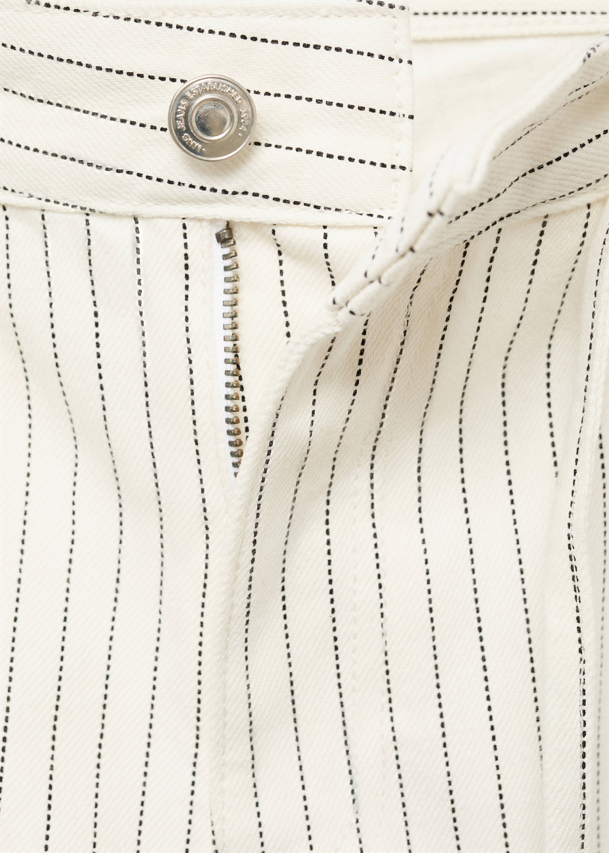 Gestreifte Wideleg-Jeans mit niedriger Bundhöhe und Gürtel - Detail des Artikels 8