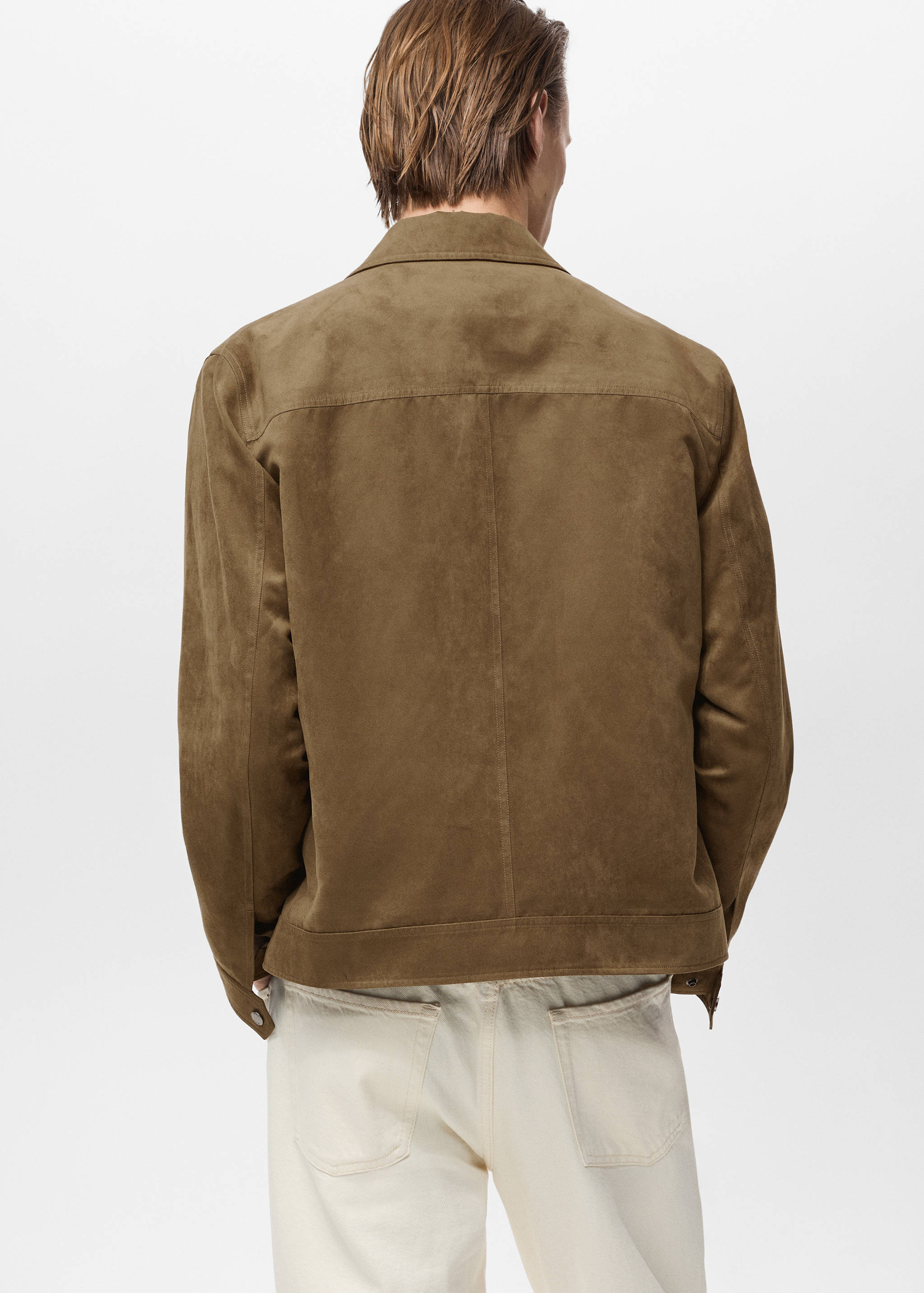 Suede-effect jacket with zip - Reverse of the article