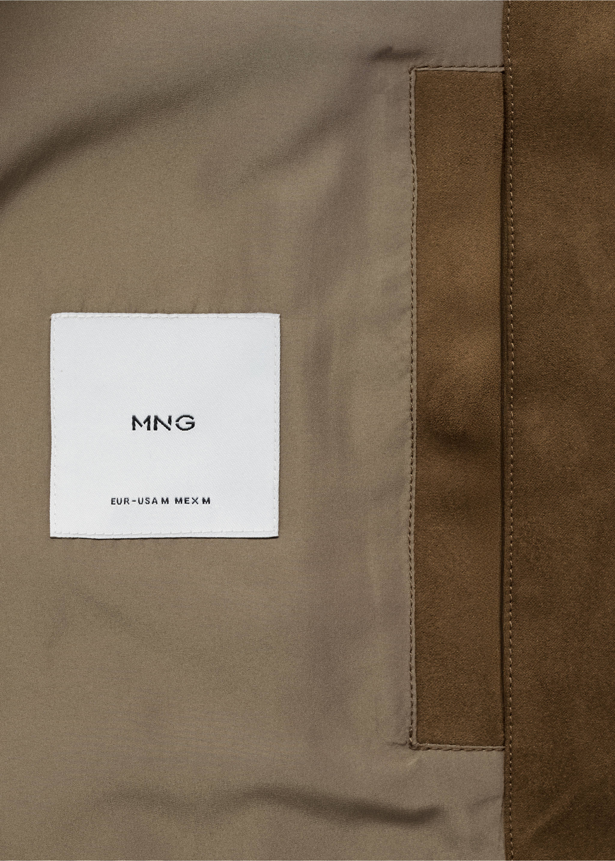 Jacke mit Wildledereffekt und Reißverschluss - Detail des Artikels 0, Mittelgrün. Ref: 87075916-00.