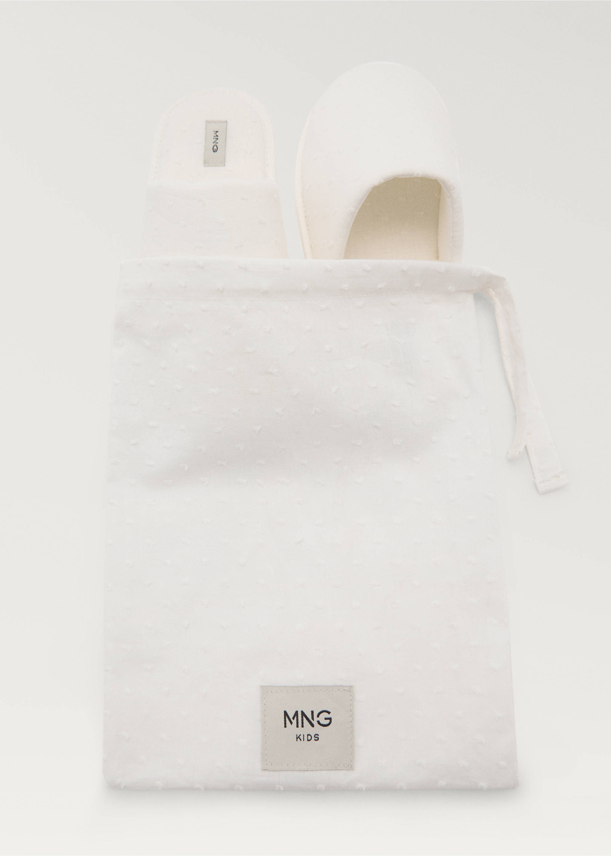Waffle cotton slippers - Details of the article 3, White. Ref: 87075917-00.