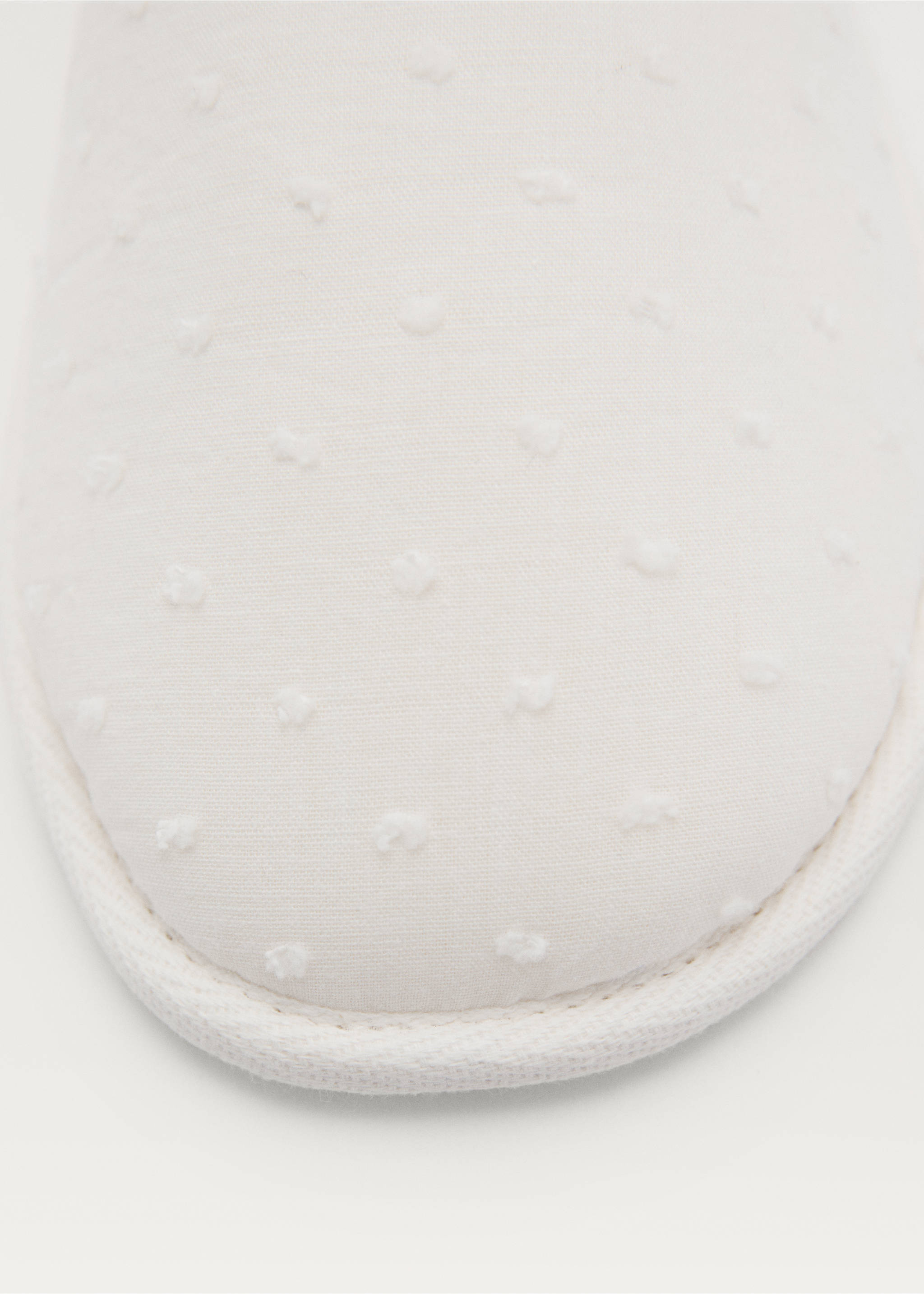 Waffle cotton slippers - Details of the article 4, White. Ref: 87075917-00.