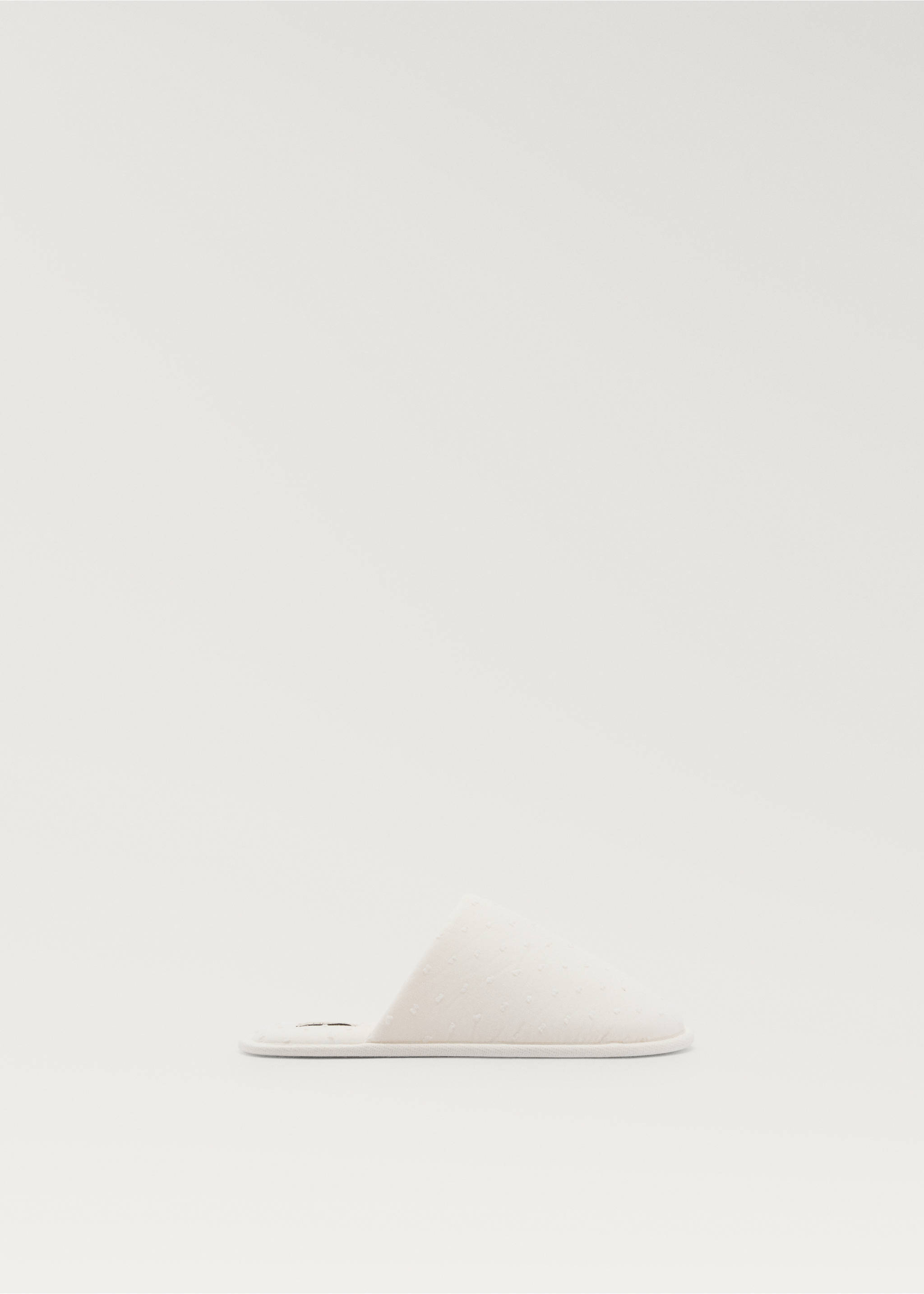 Waffle cotton slippers - Article without model, White. Ref: 87075917-00.