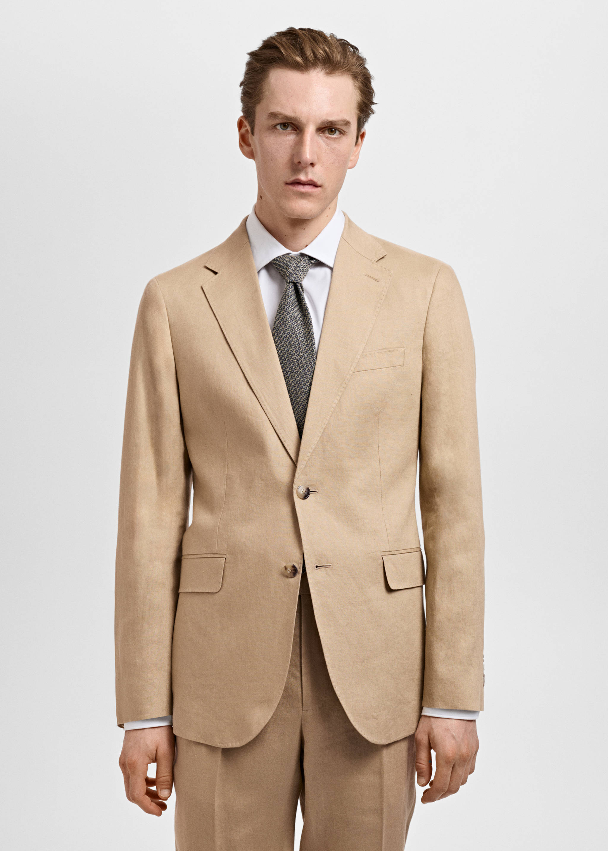 Amalfi 100% linen slim-fit suit jacket - Medium plane