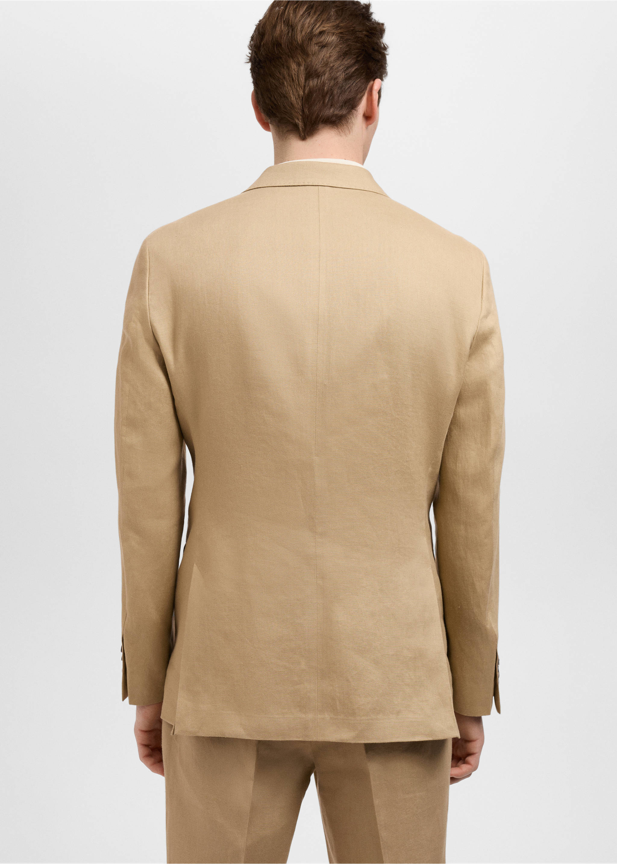Amalfi 100% linen slim-fit suit jacket - Reverse of the article, Beige. Ref: 87075920-00.